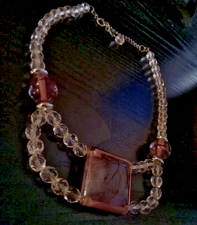 Victorian style faceted glass choker festoon necklace Fairycore Saloon girl