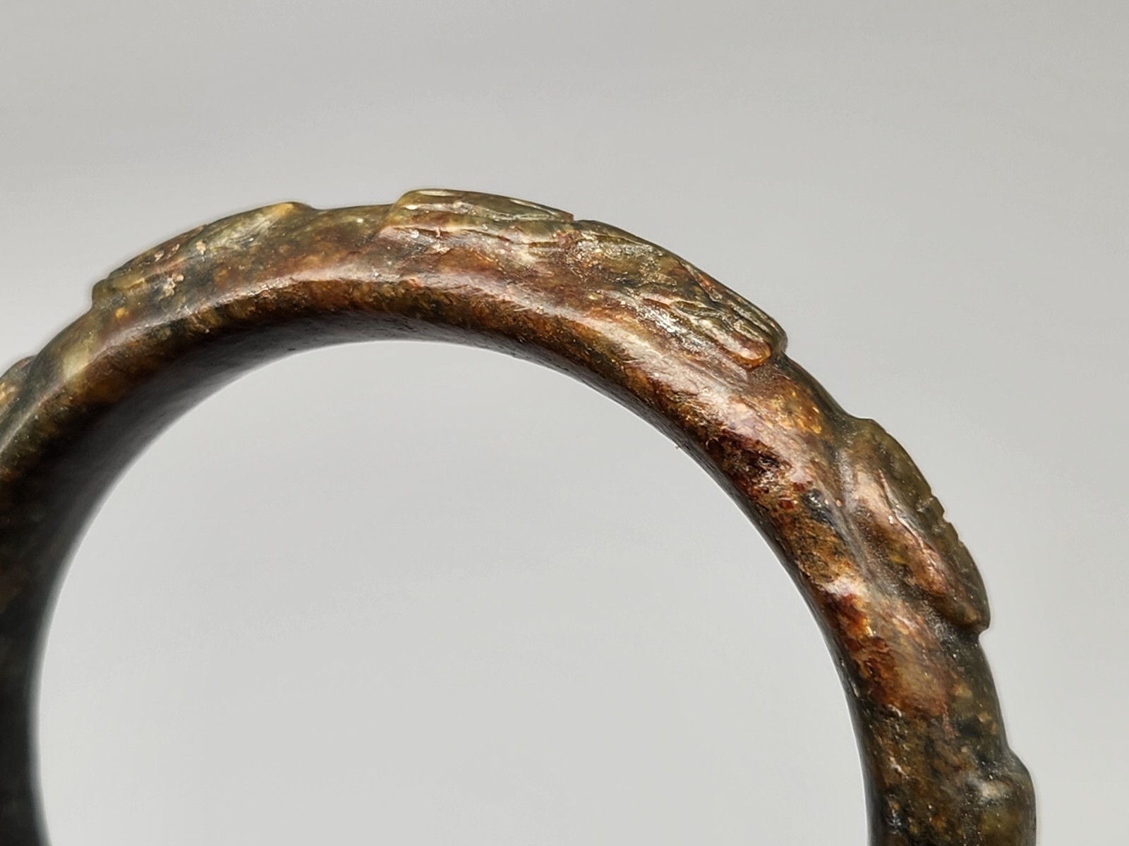 Vintage Natural Dark Green Jade Jadeite 17mm Bangle Bracelet