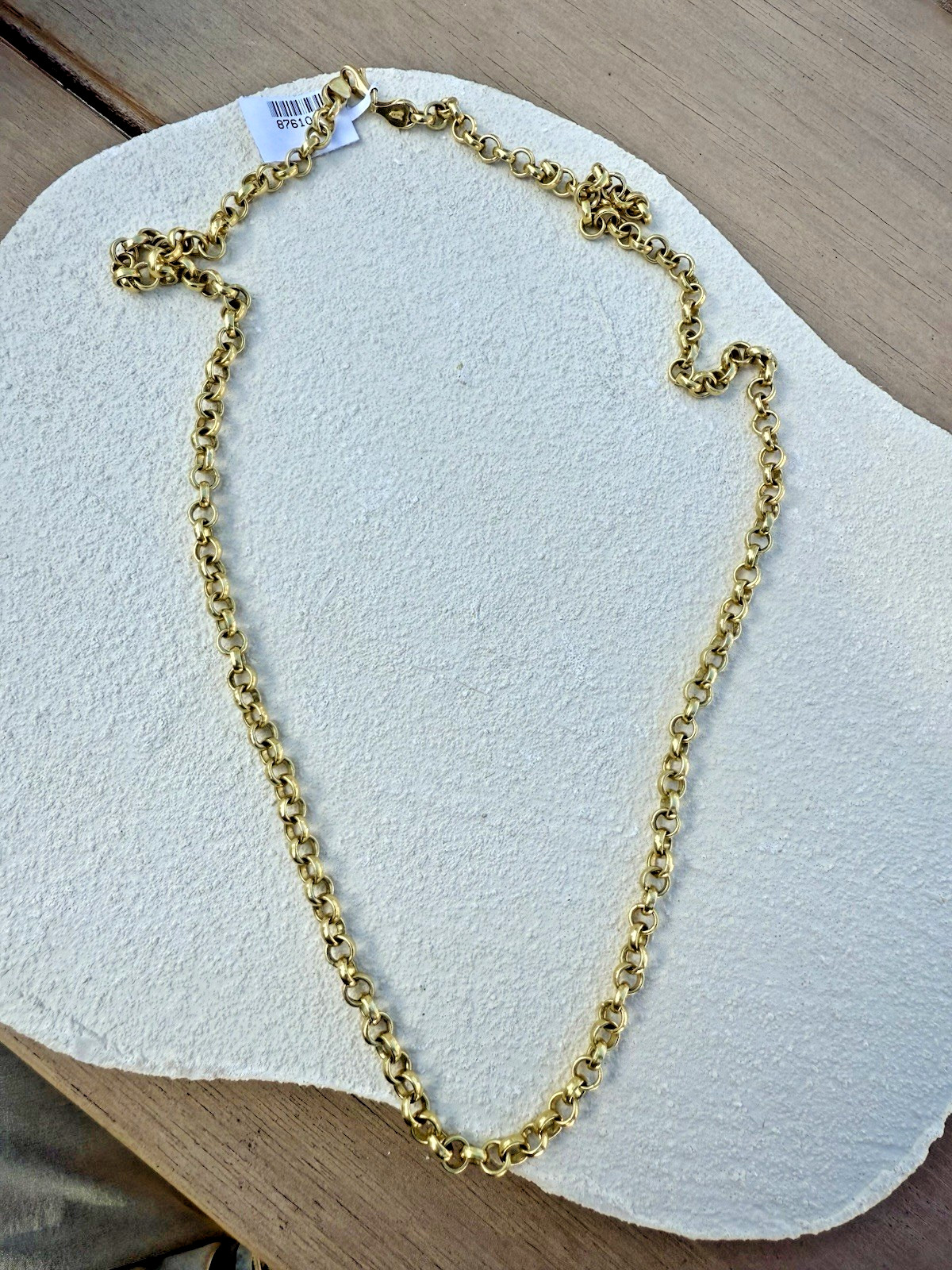 Men’s 18K Yellow Gold Double Link Chain Necklace 750 Heavy 24” Rolo Chain