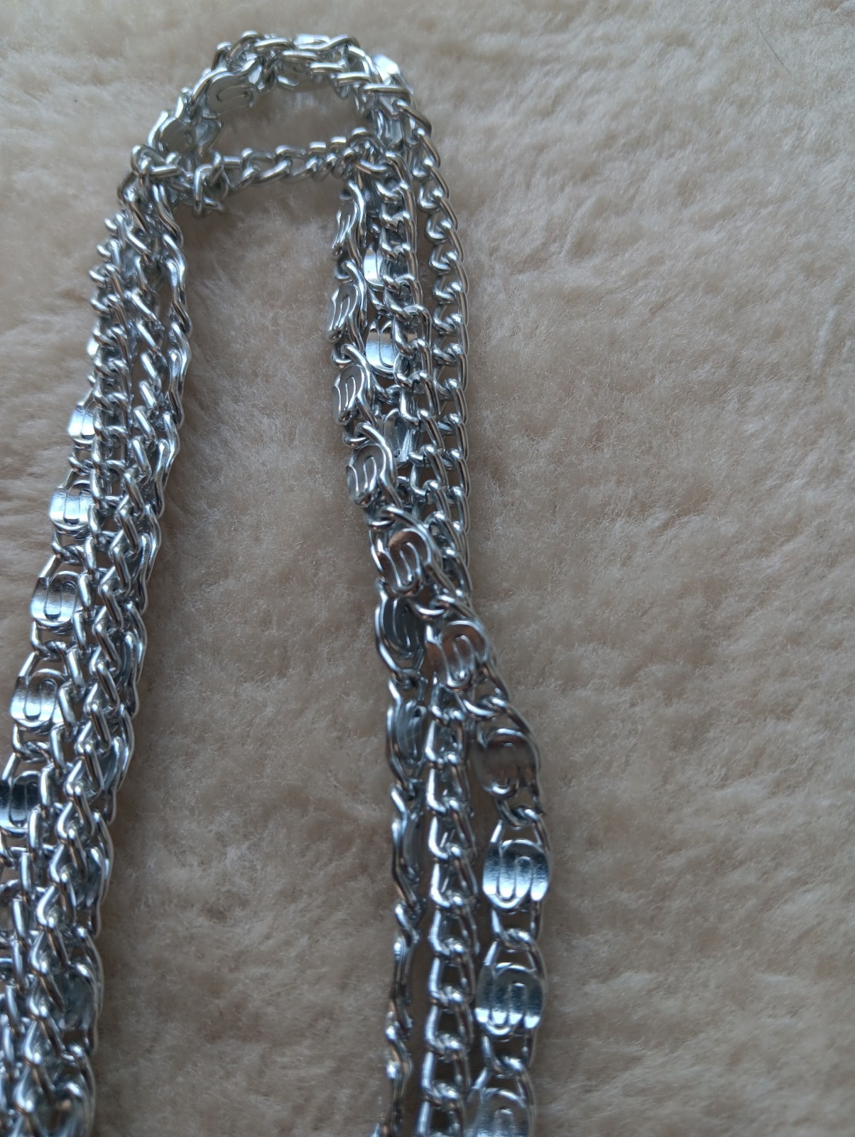 Vintage Sarah Coventry 4 Strand Chain Silver Tone Link Necklace Fashion Jewelry