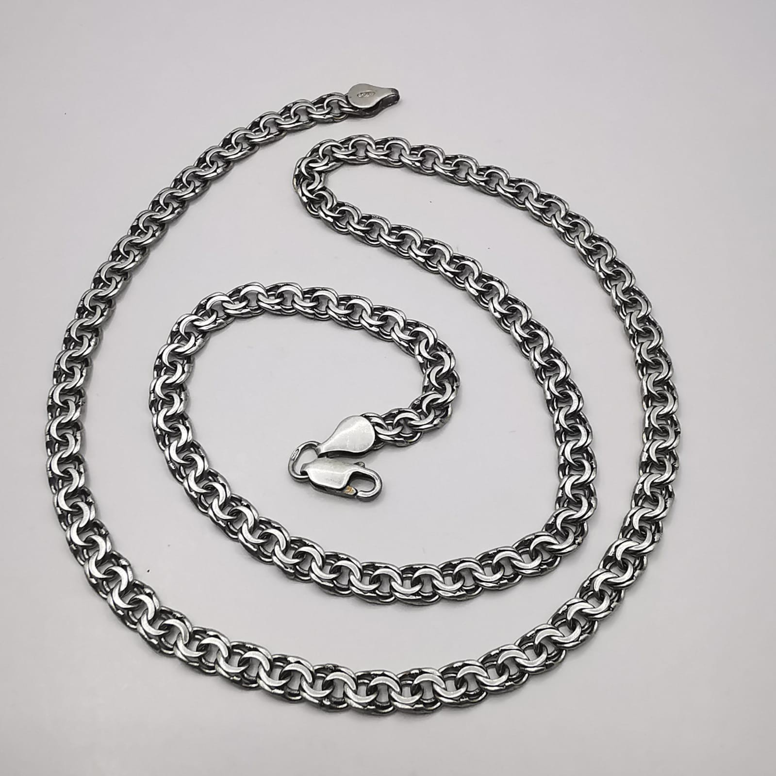 Vintage Beautiful Signed 925 Sterling Silver Jewelry Chain 22.05in 0.78oz