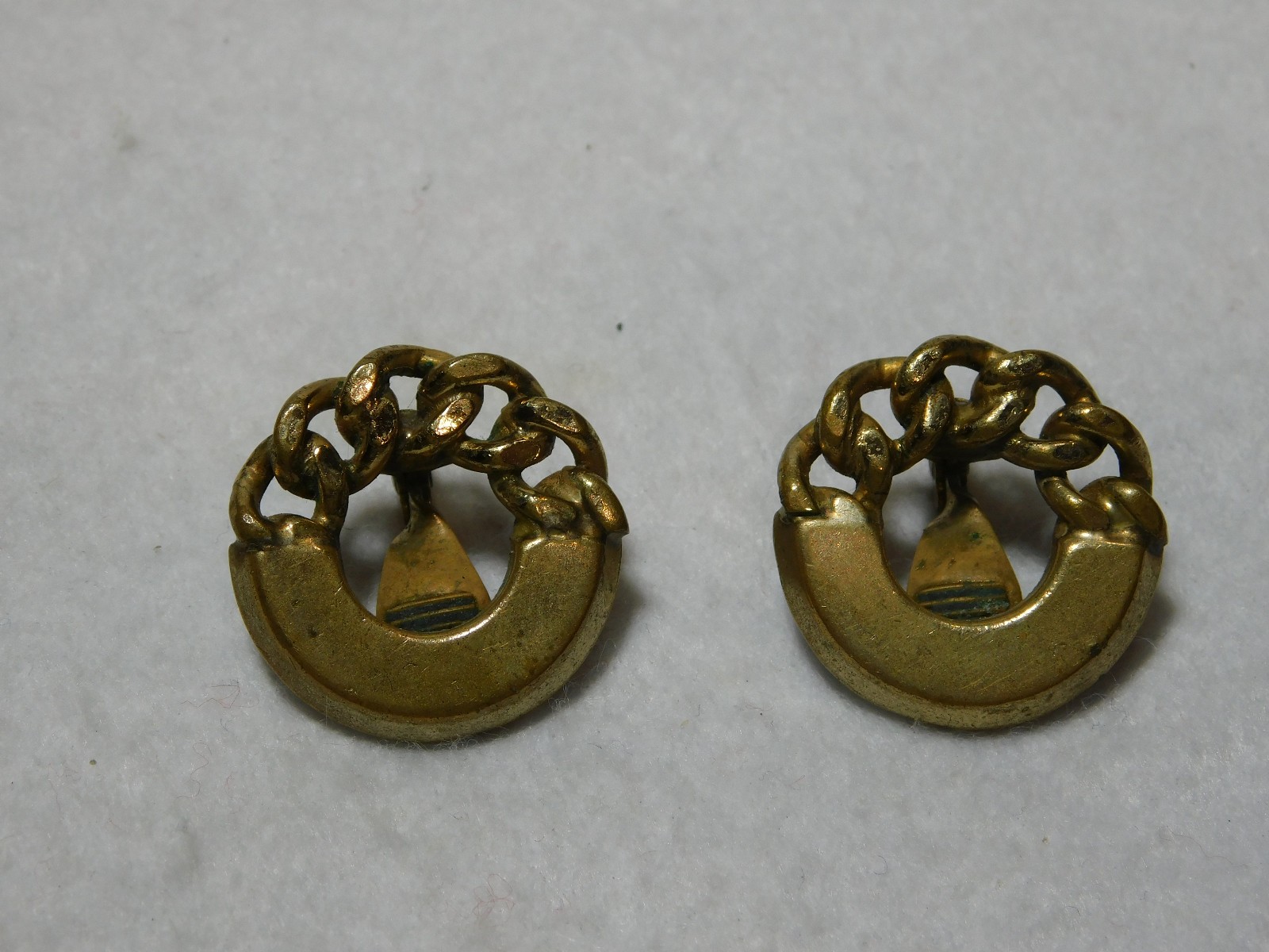 Pair of Pat D Monet Gold Tone Clamp On Earrings from An Estate Auction