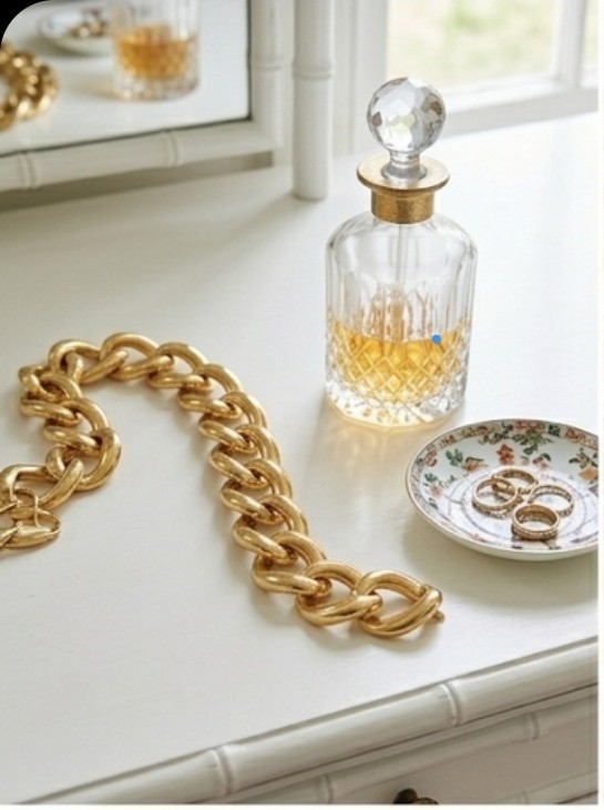 Vintage 80s Gay Boyer Signed Twisted Curb Link Collar Necklace Heavy Statement
