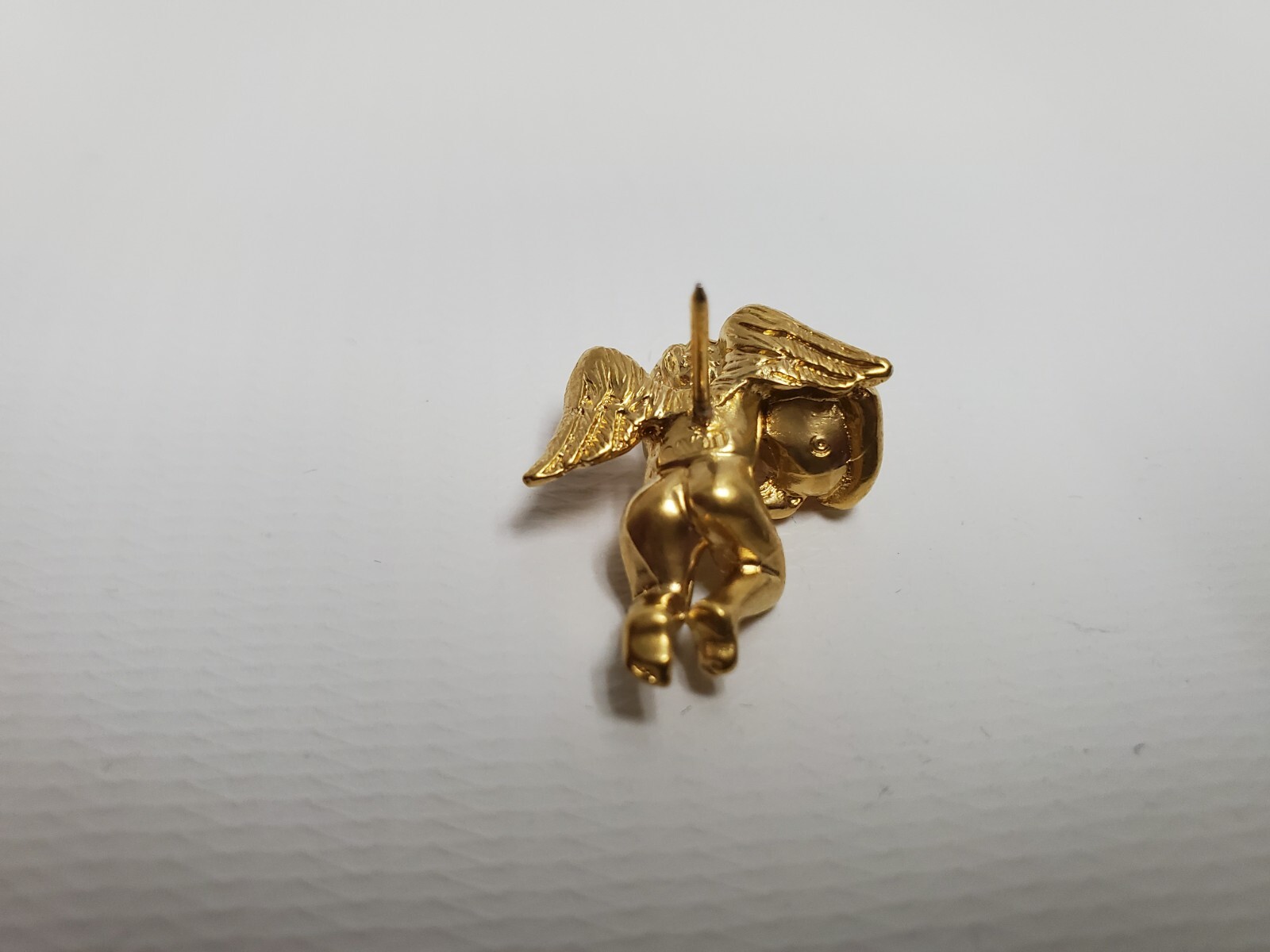 Vintage 1996 Avon Cherub Angel Lapel Pin Gold Tone Yellow November Birthstone