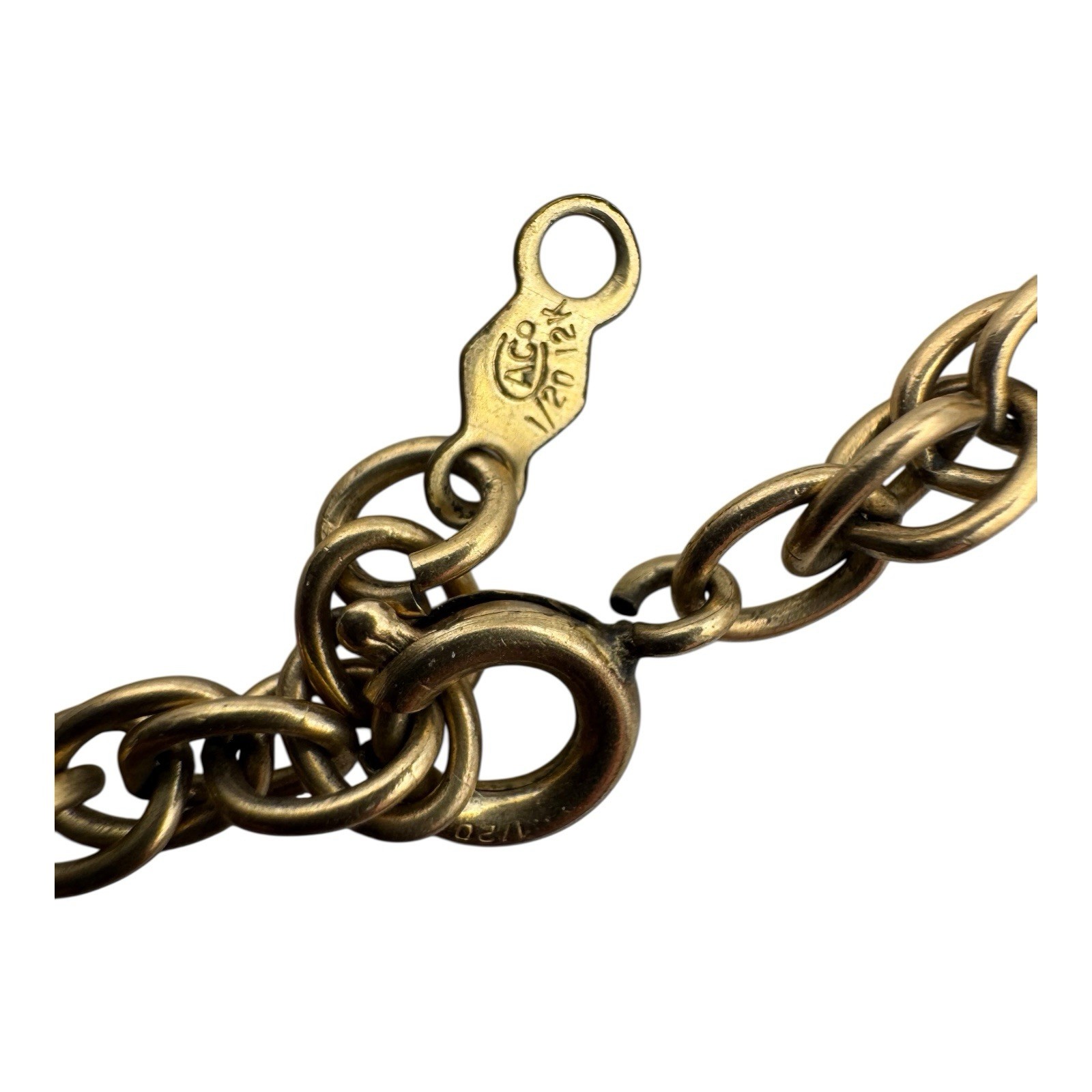 1950s Chinoiserie Intaglio Necklace Gold-Tone Filigree Pendant AC Co. 12KT GF