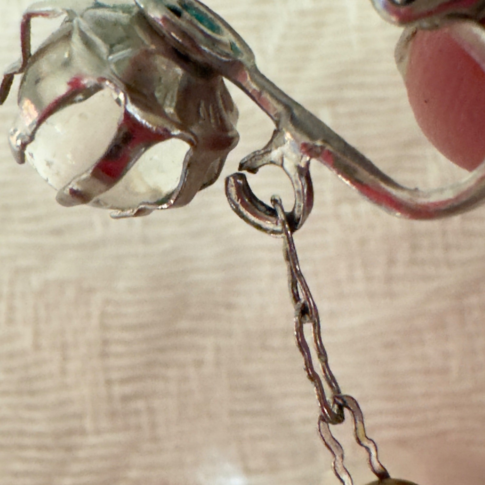 Antique Pools of Light Clip On Rock Crystal Ball Vintage Deco Swing Earrings