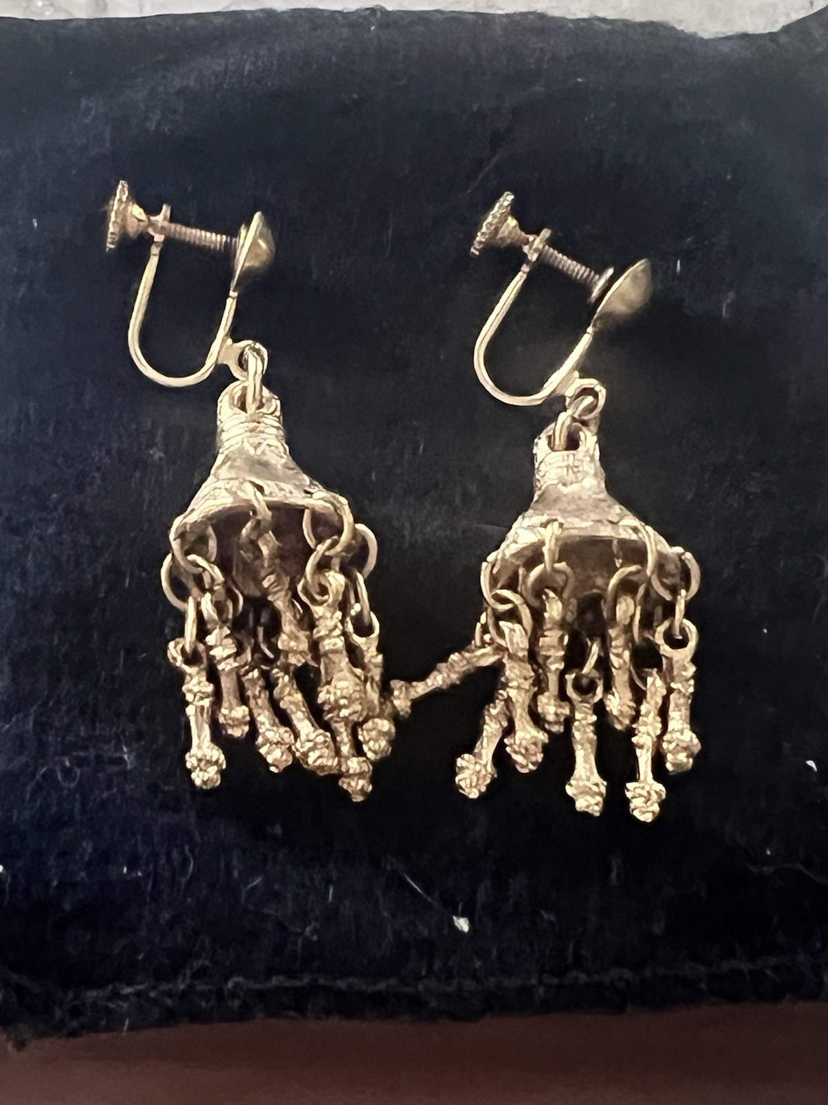 Alva Museum Replica Greek Bell Pendant Drop Screw Back Earrings