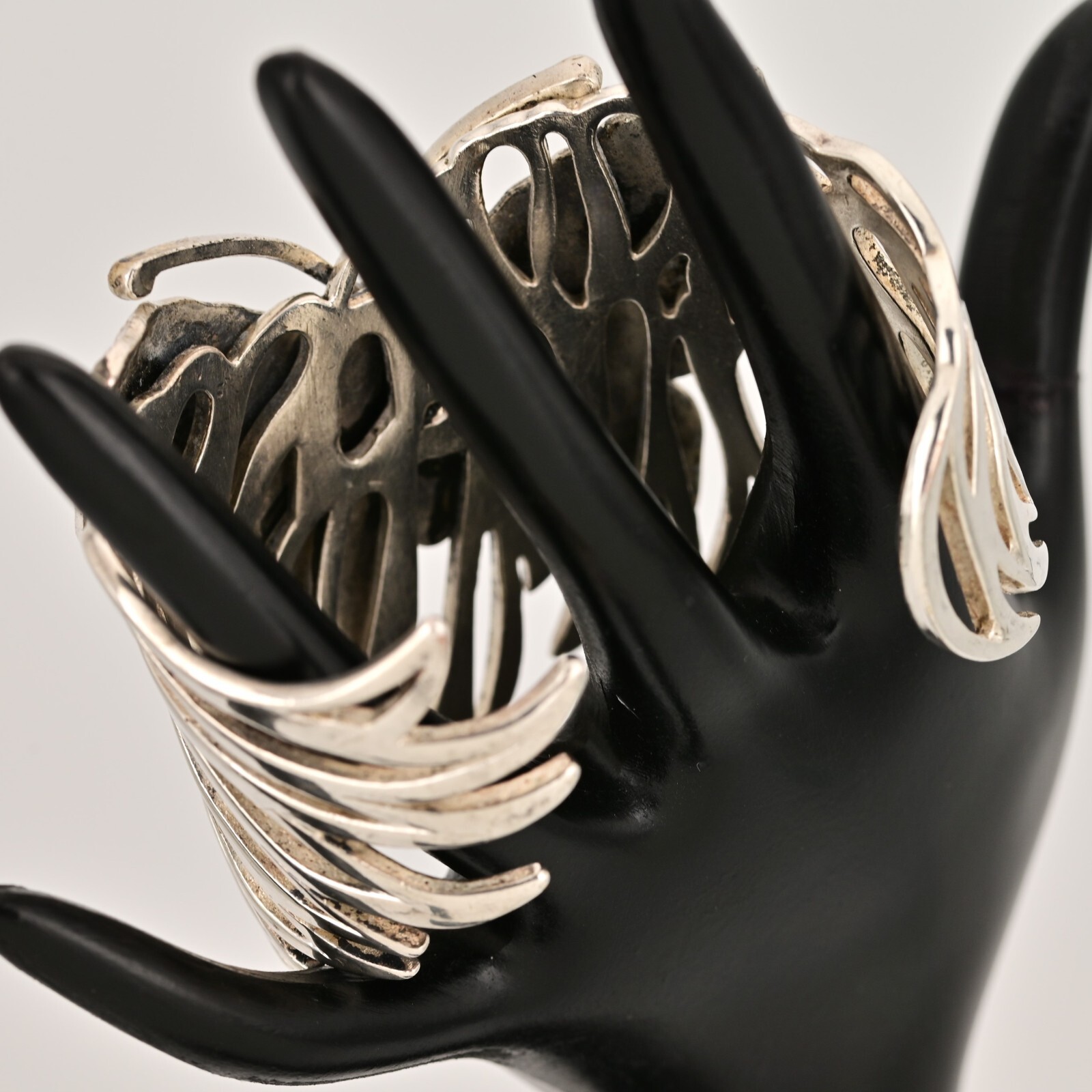 Antique Vintage Original Designer MCM Silver Butterfly Cuff Estate Bracelet