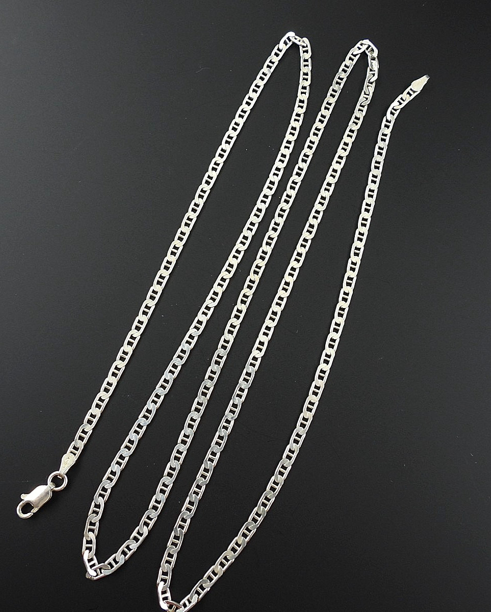 Vintage 925 Sterling Silver Mariner Link Chain Necklace Italy Jewelry 30″ Long
