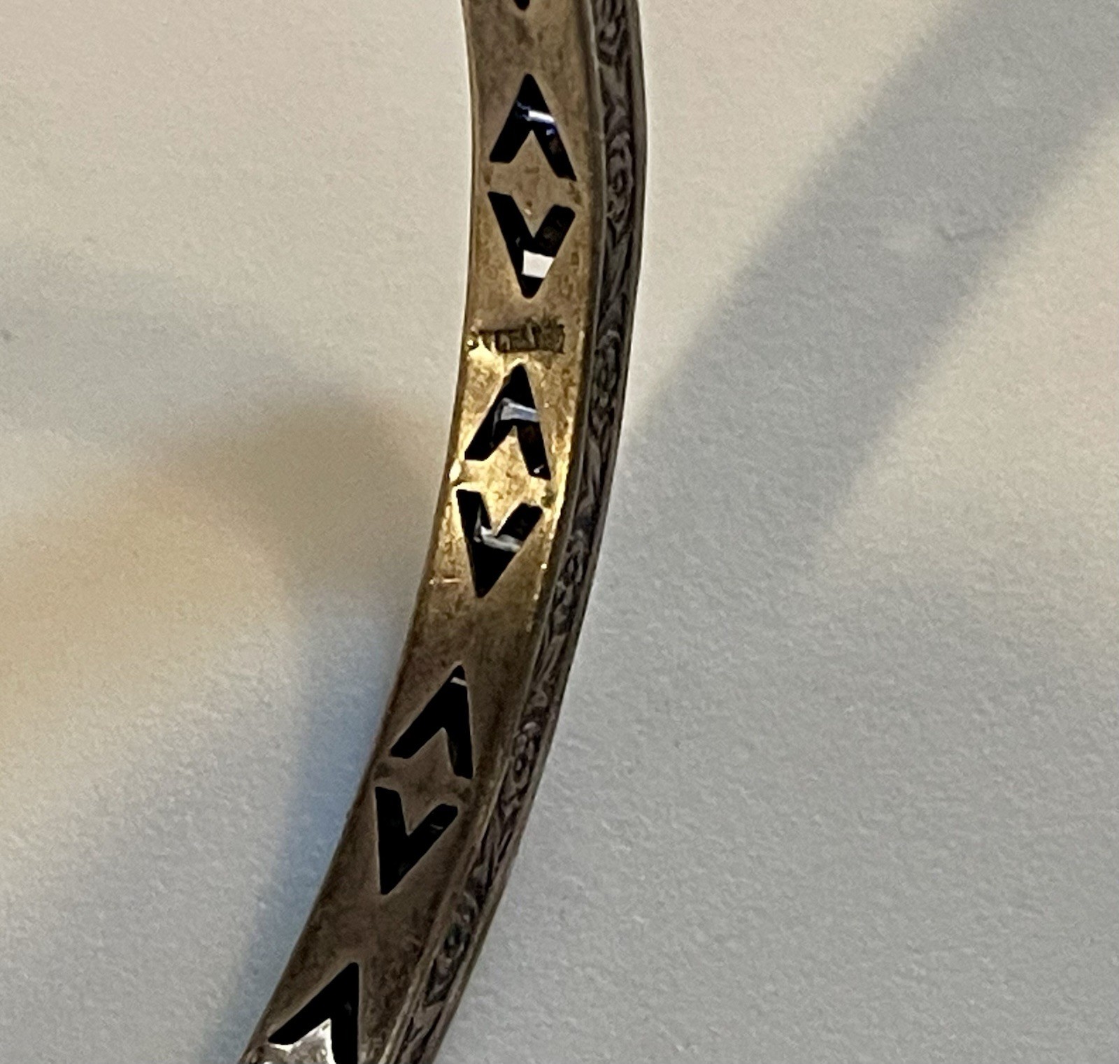 1930s Art Deco Channel Set Foiled Glass Sterling Silver Bracelet **FOR REPAIR**