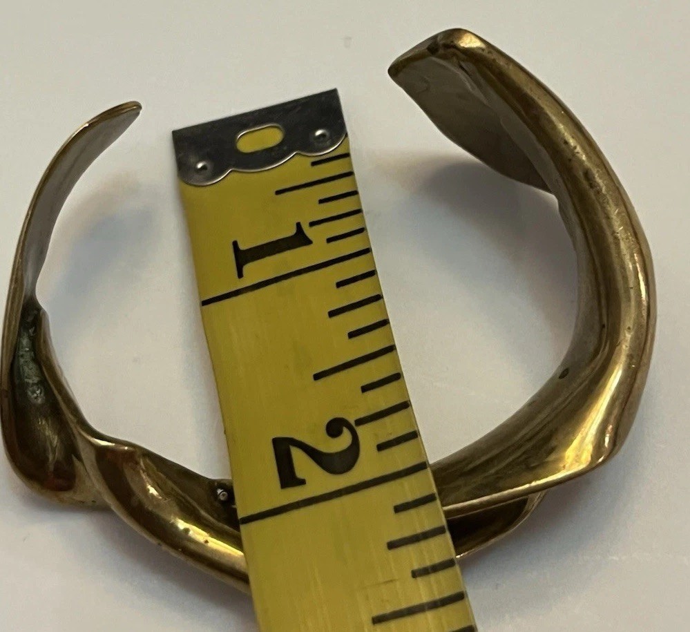 Vintage Modernist Brutalist Molten Sculpted Patina Bronze Thick Cuff Bracelet