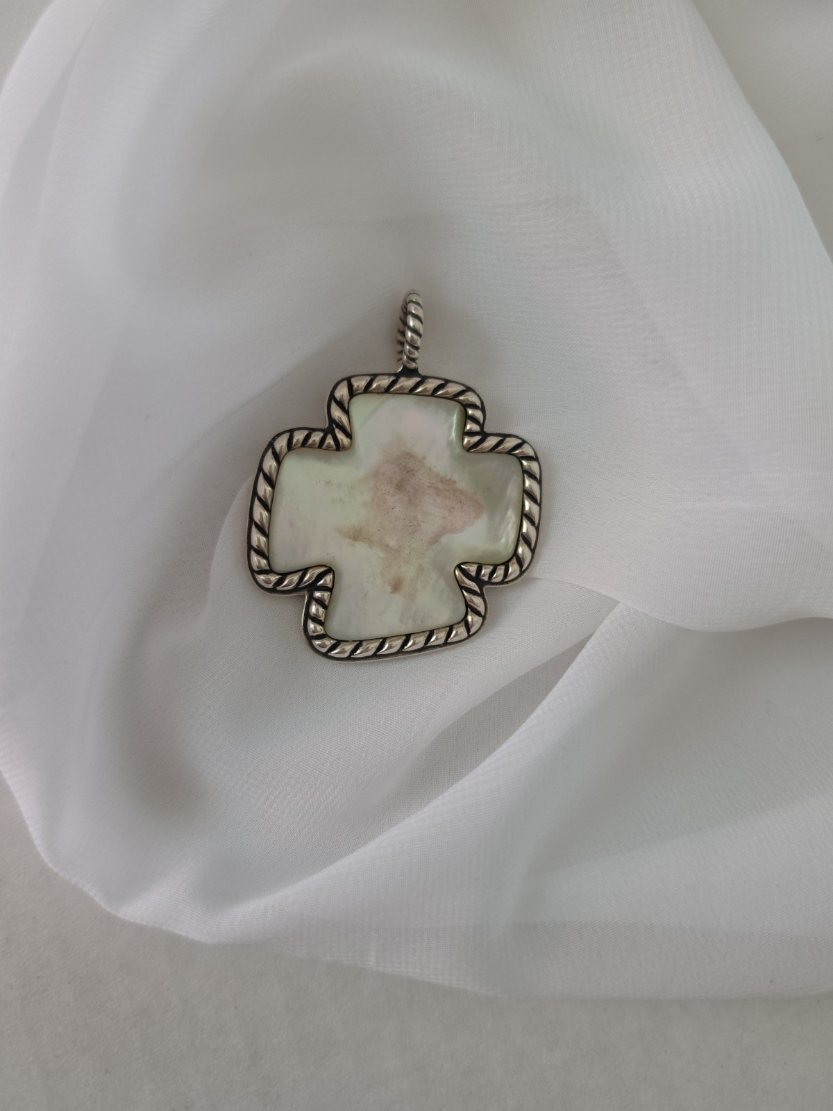 Carolyn Pollack Relios MOP Maltese Cross Pendant