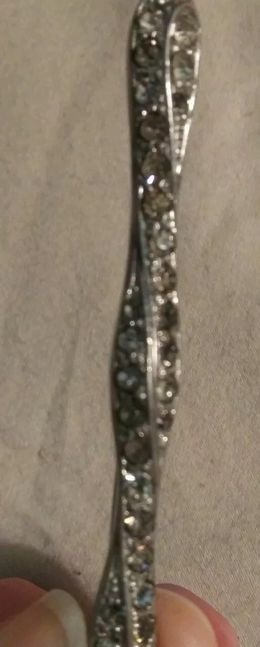 Antique 1920s Fishson Silverite Bar Pin Brooch Gorgeous Vintage Costume Jewelry