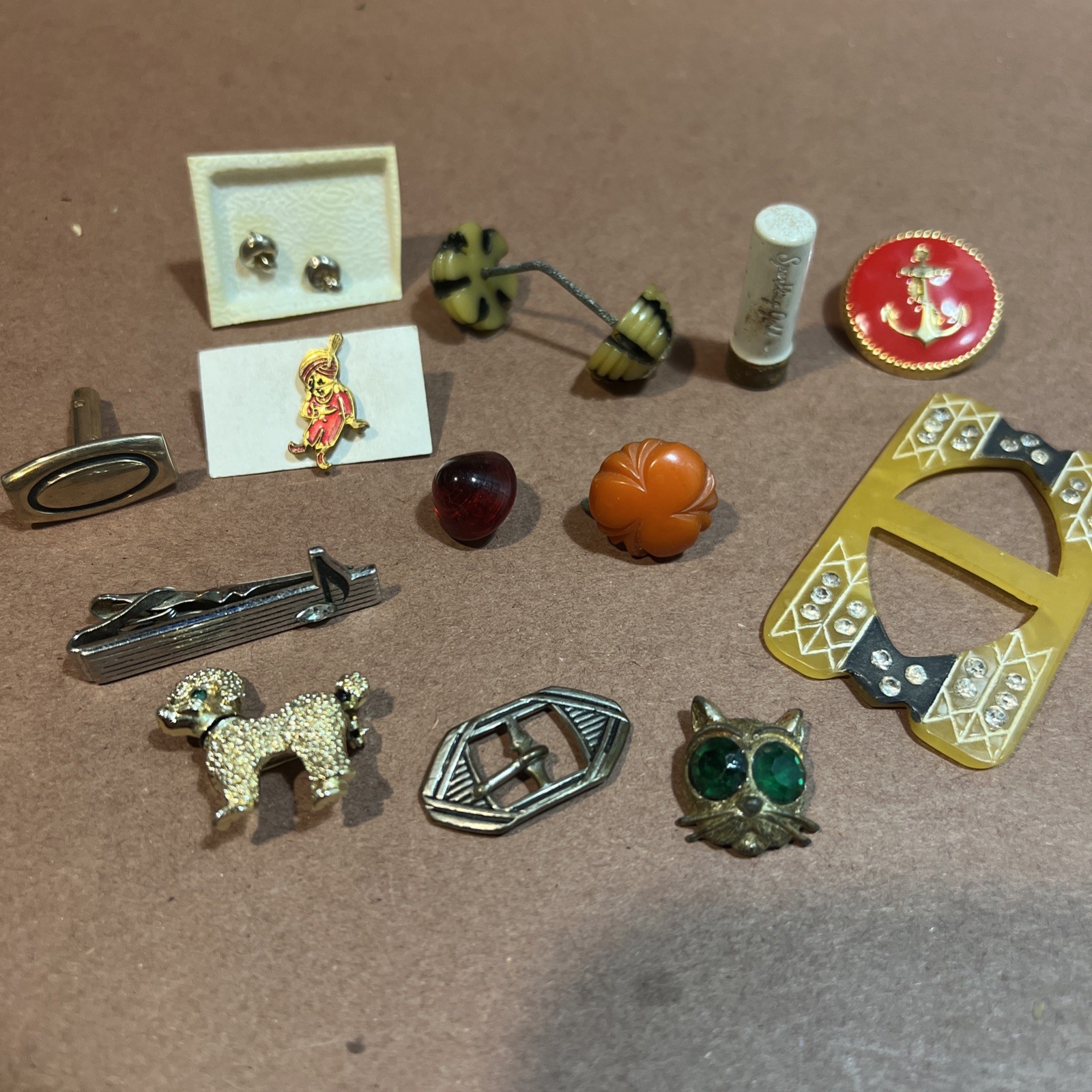 Vintage Costume Jewelry Buckle Anchor Bakelite Swank