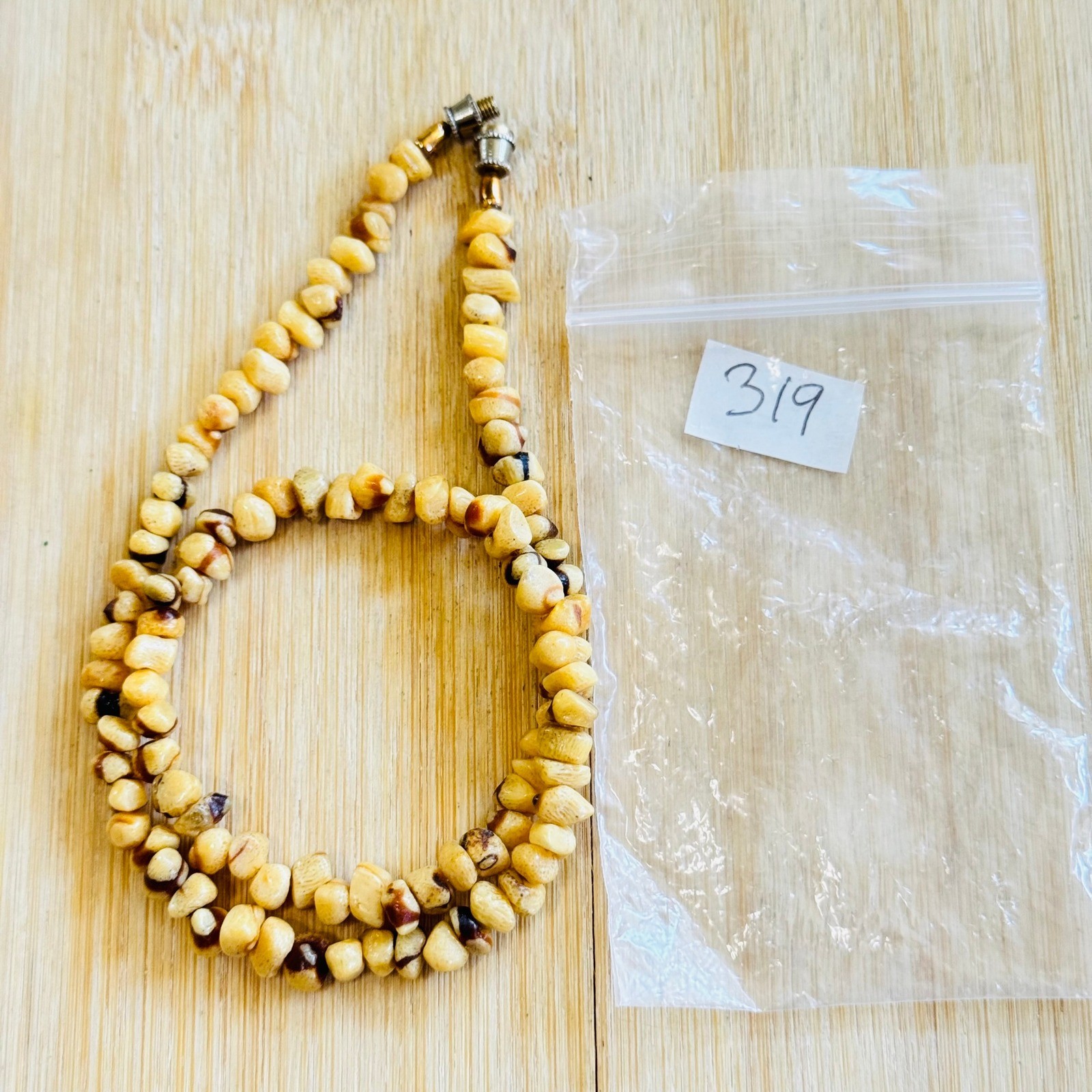 VTG Tiger Sponge Coral Necklace Genuine Natural Choker Beaded BOHO 17″ 17g