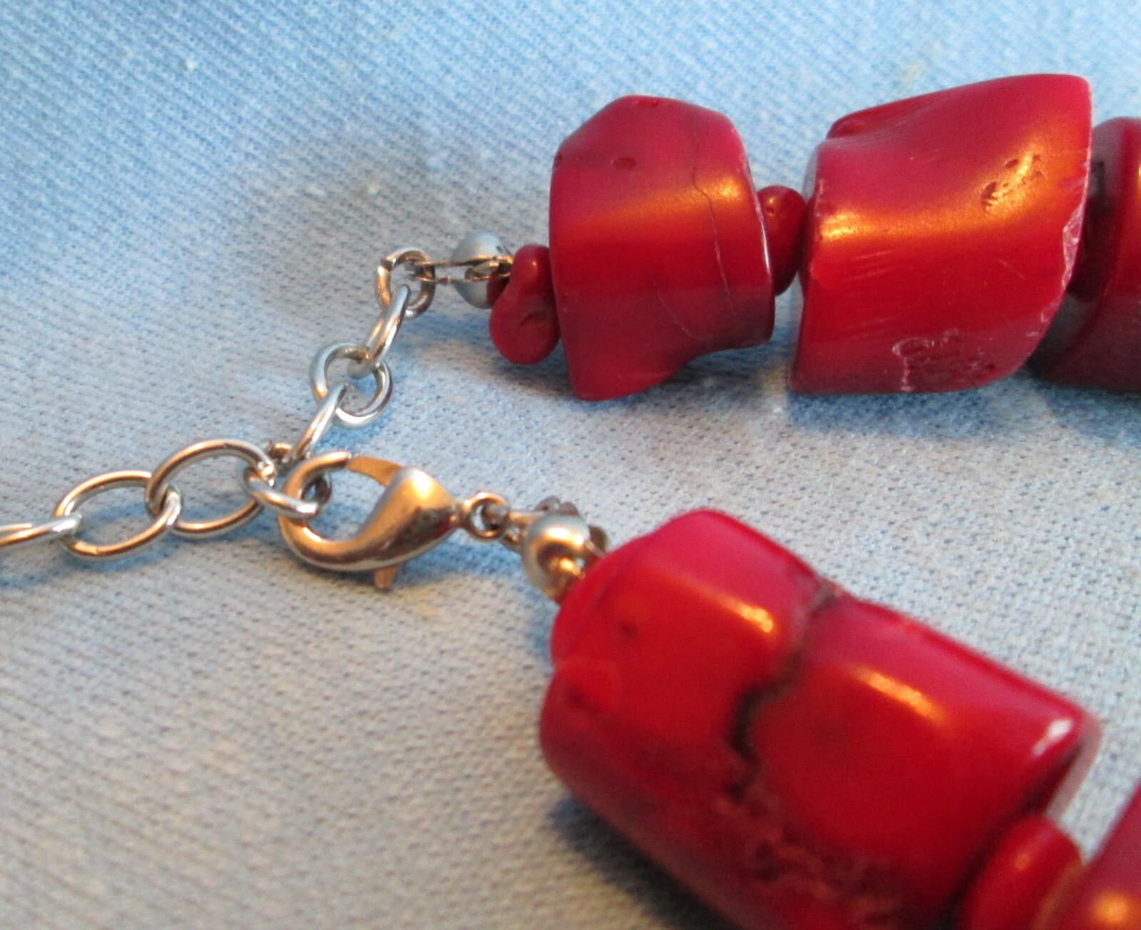 STUNNING Bamboo Coral Nugget Necklace ~ 24 inch Statement Necklace