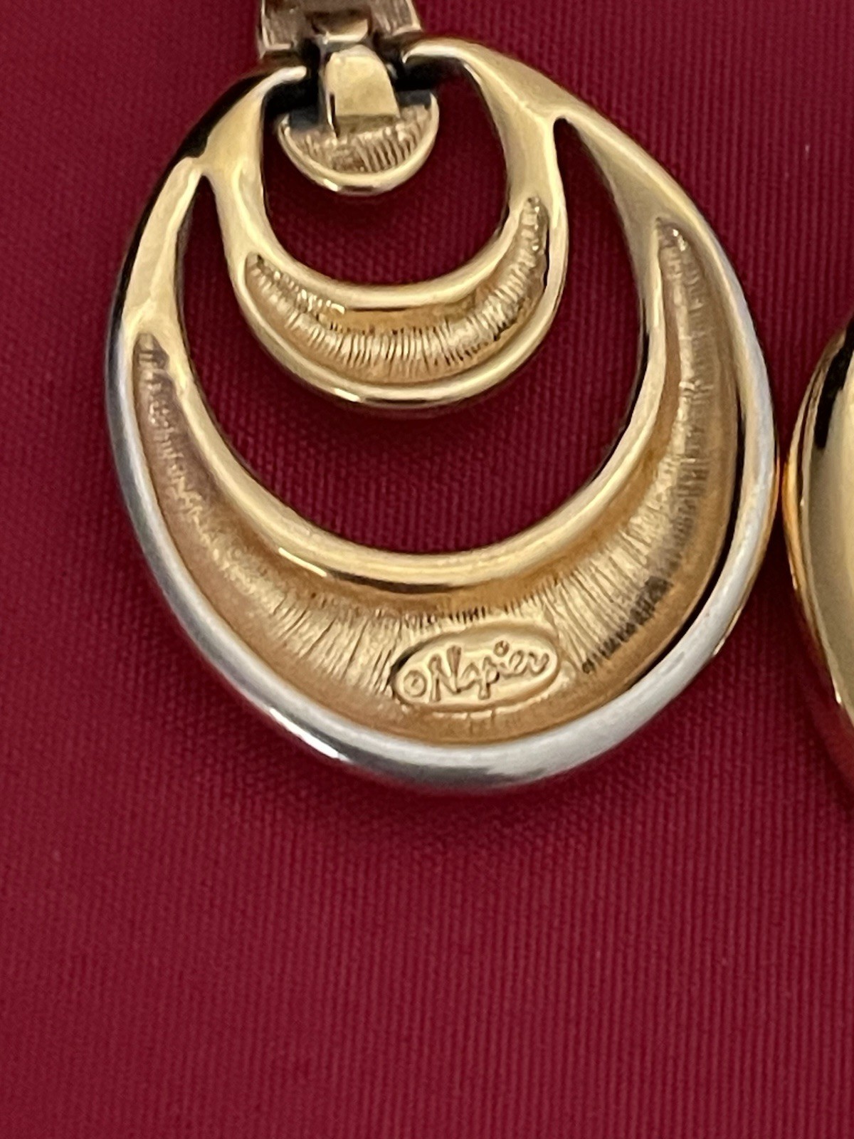 Vintage MCM Retro Napier Gold Tone Door Knocker Earrings