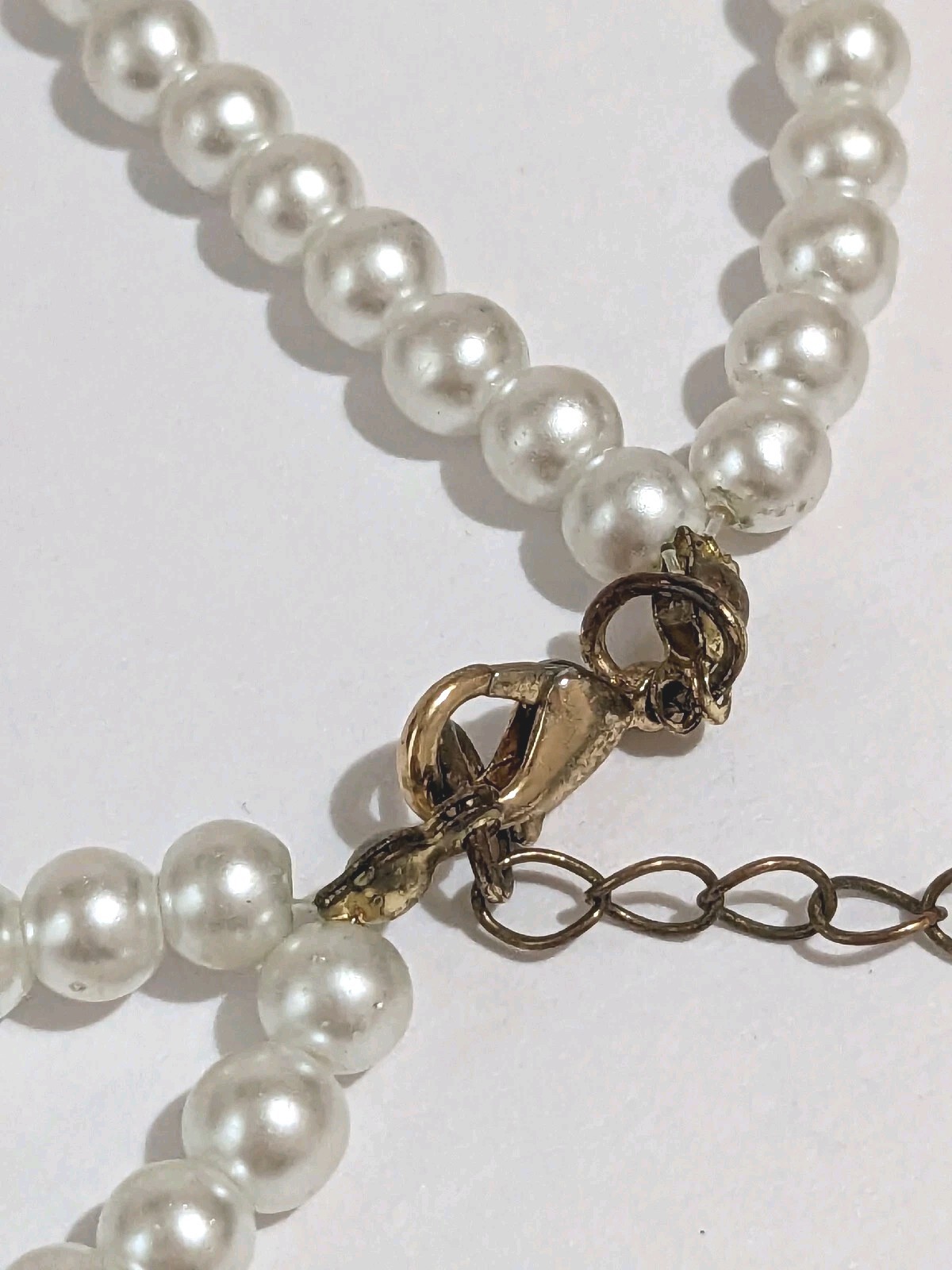 Double Strand White Faux Pearl Necklace. 28 Inches. MCM Style. Classic.