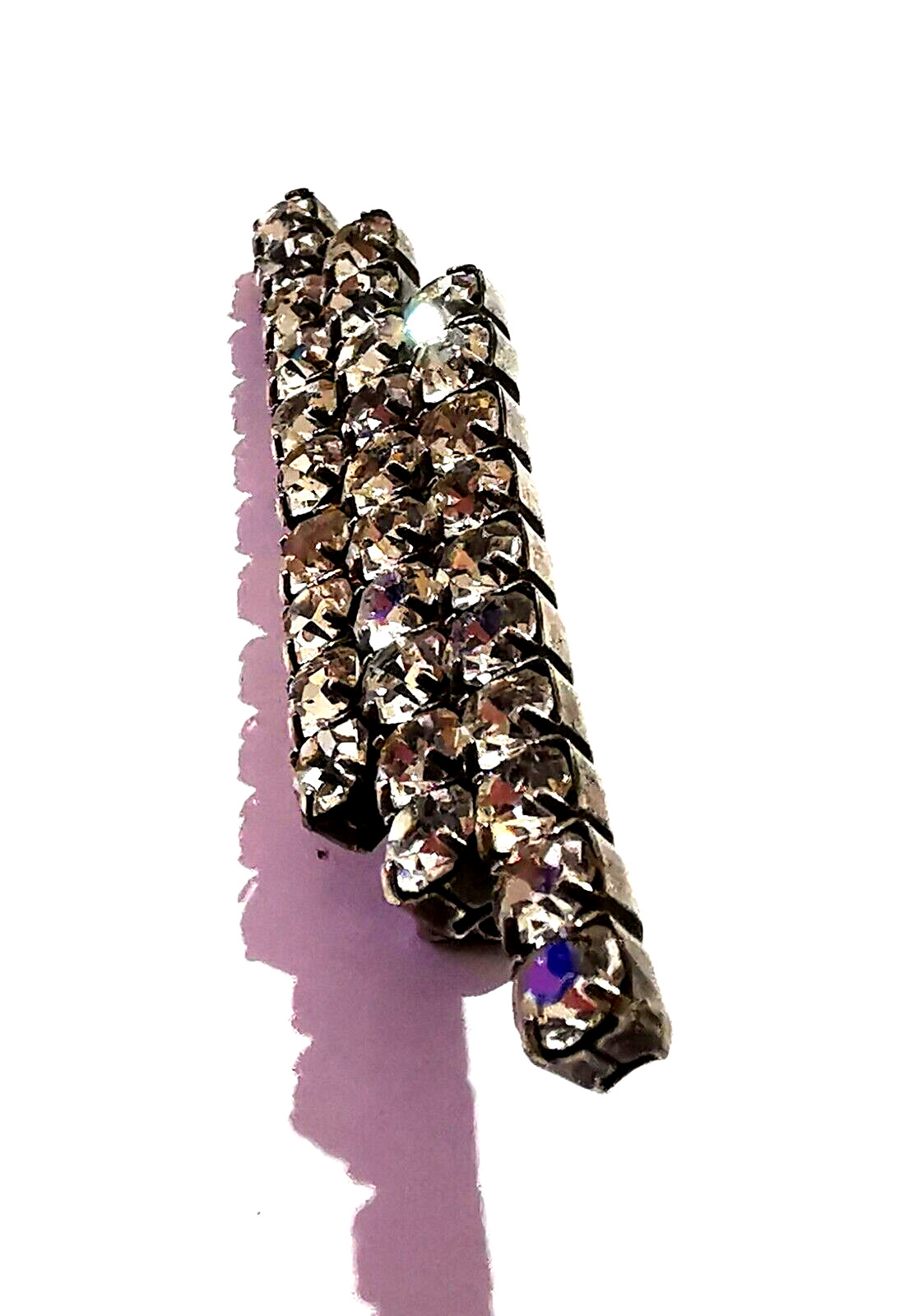 Vintage Czech Brooch Clear Glass Rhinestone Rhinestones Hand Soldered Handmade