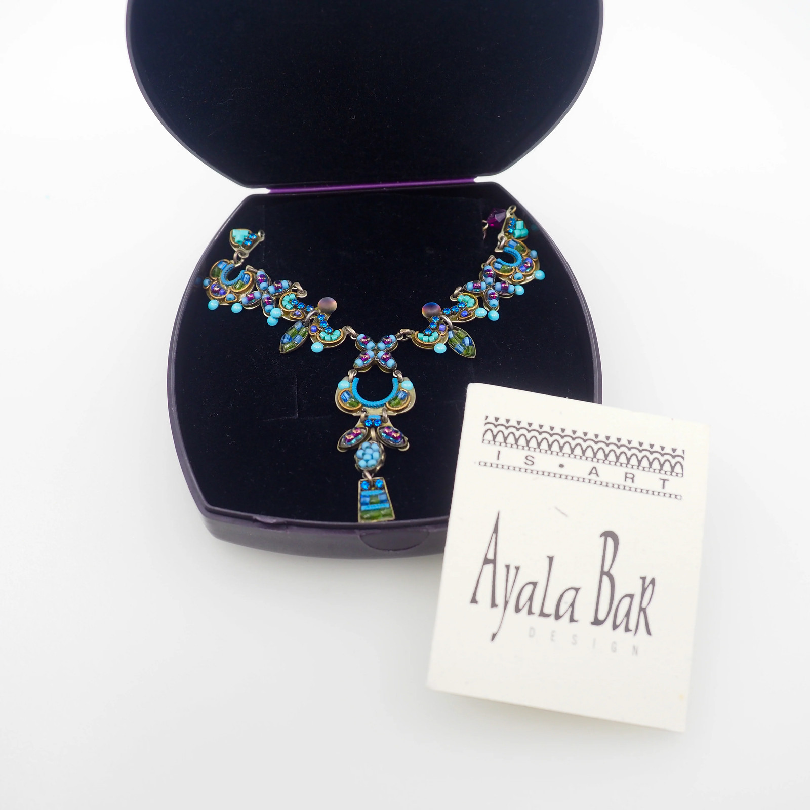 Vintage 1990s AYALA BAR Bead Multicolor Statement Designer 19″ Necklace