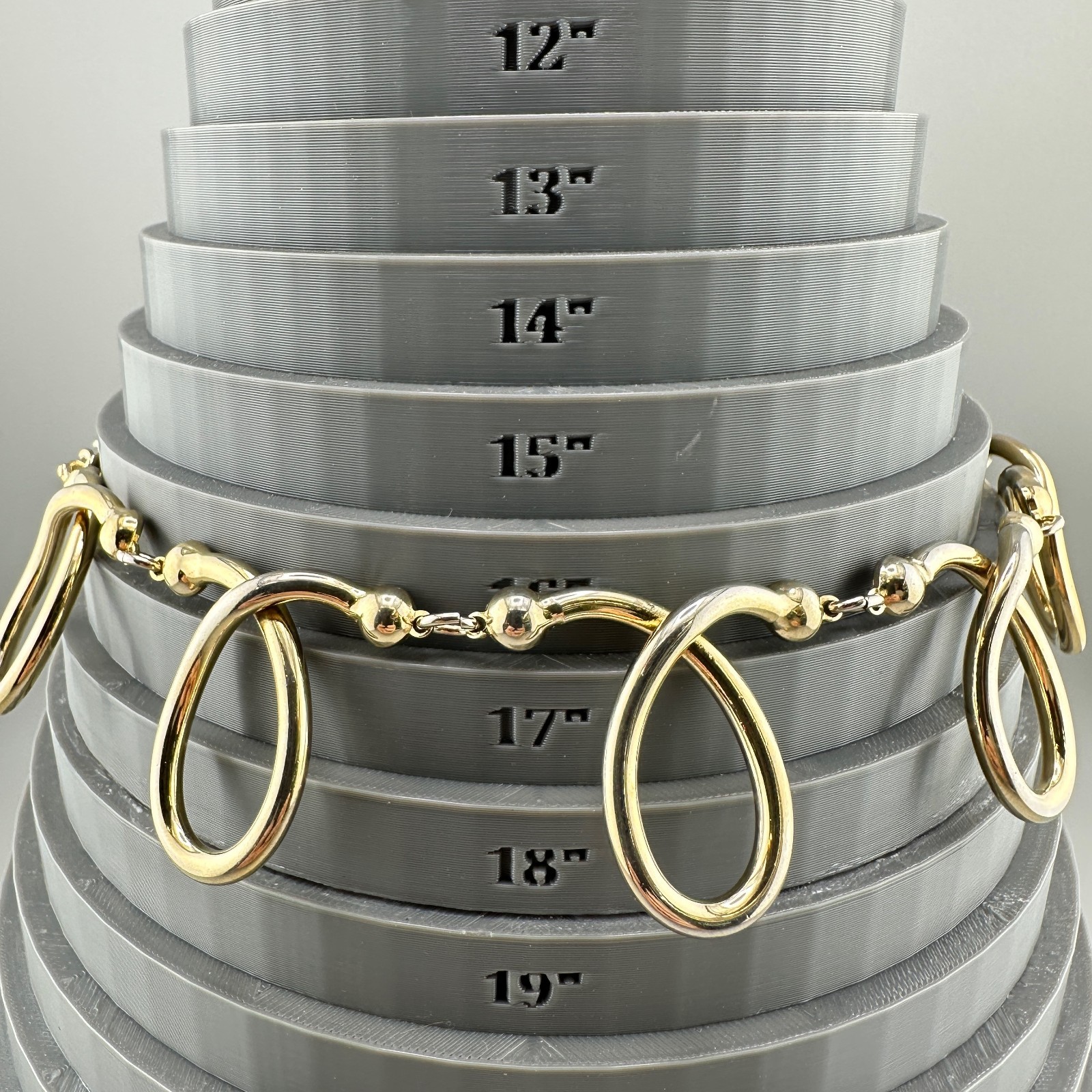 Vintage Chunky Statement Necklace Gold Tone Open Oval Link Retro Collar 1980s