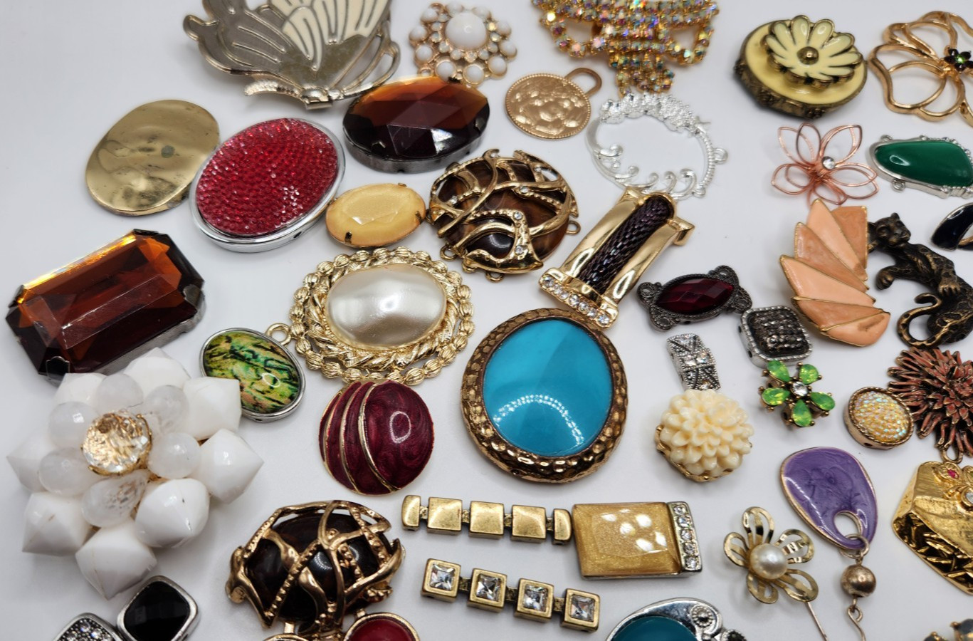 Craft Jewelry Pieces Junk Drawer Lot 50 Different Pieces