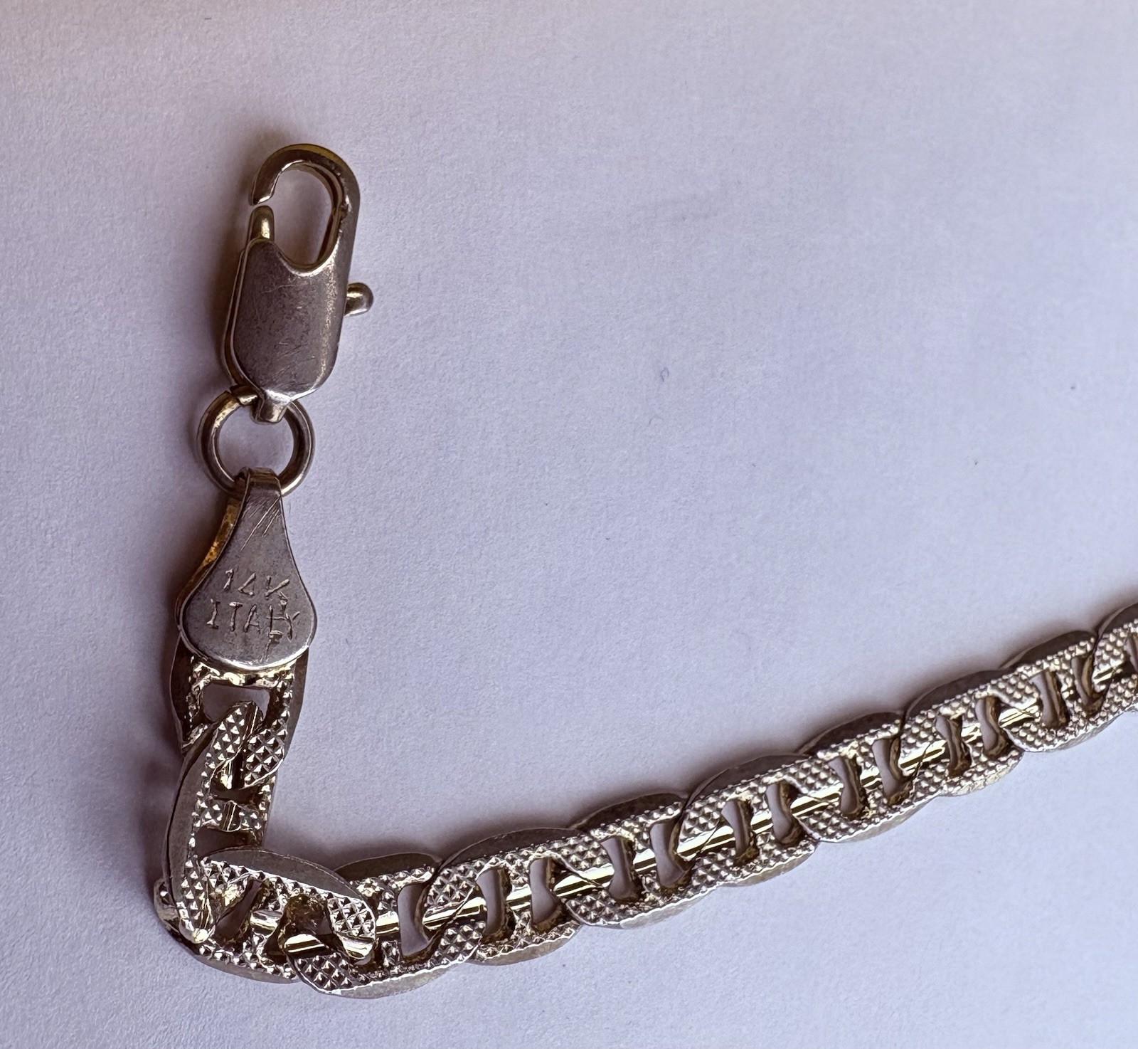 14k Italy Yellow Gold Anchor/Mariner Anchor Link 6.9G Bracelet, 8”, SPRING SALE!