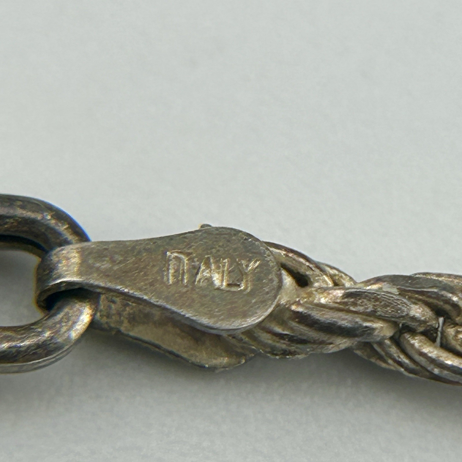 Sterling Wheat Spiga Silver Chain 925 Italy IJC 18″ 2.6mm 12g Spring Ring 80s