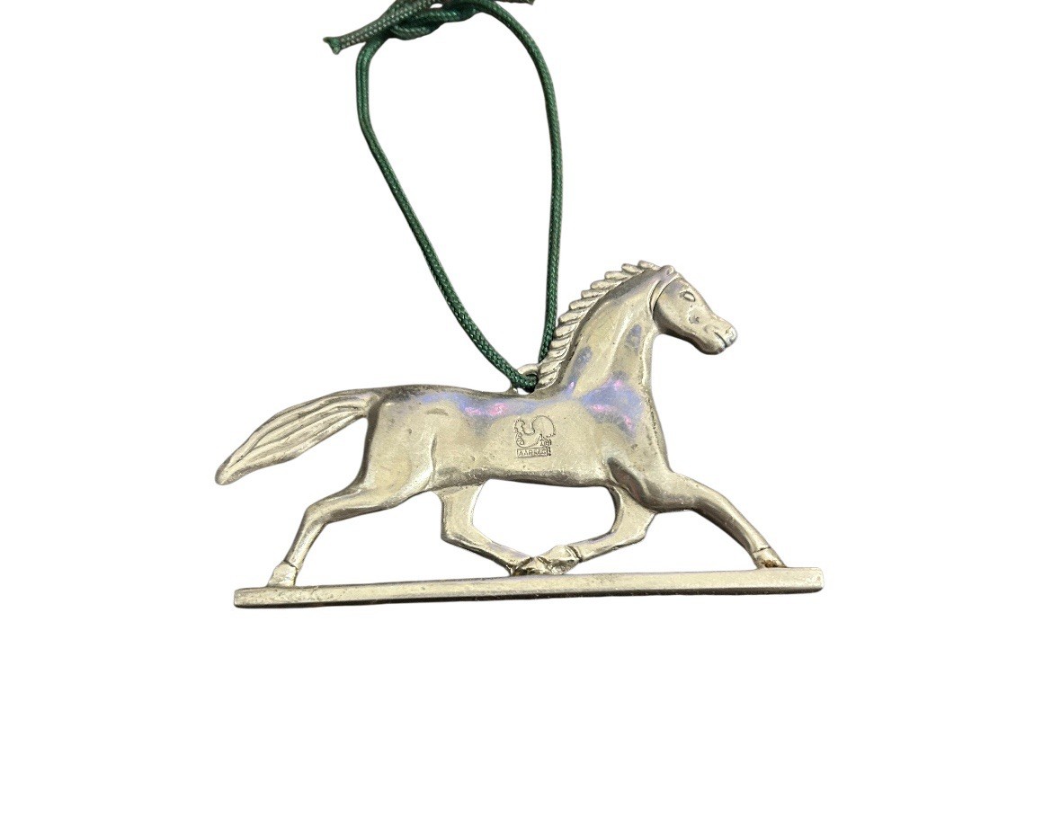 Reed And Barton Pewter Running Horse Ornament AARFAC Stamp Folk Art Weathervane