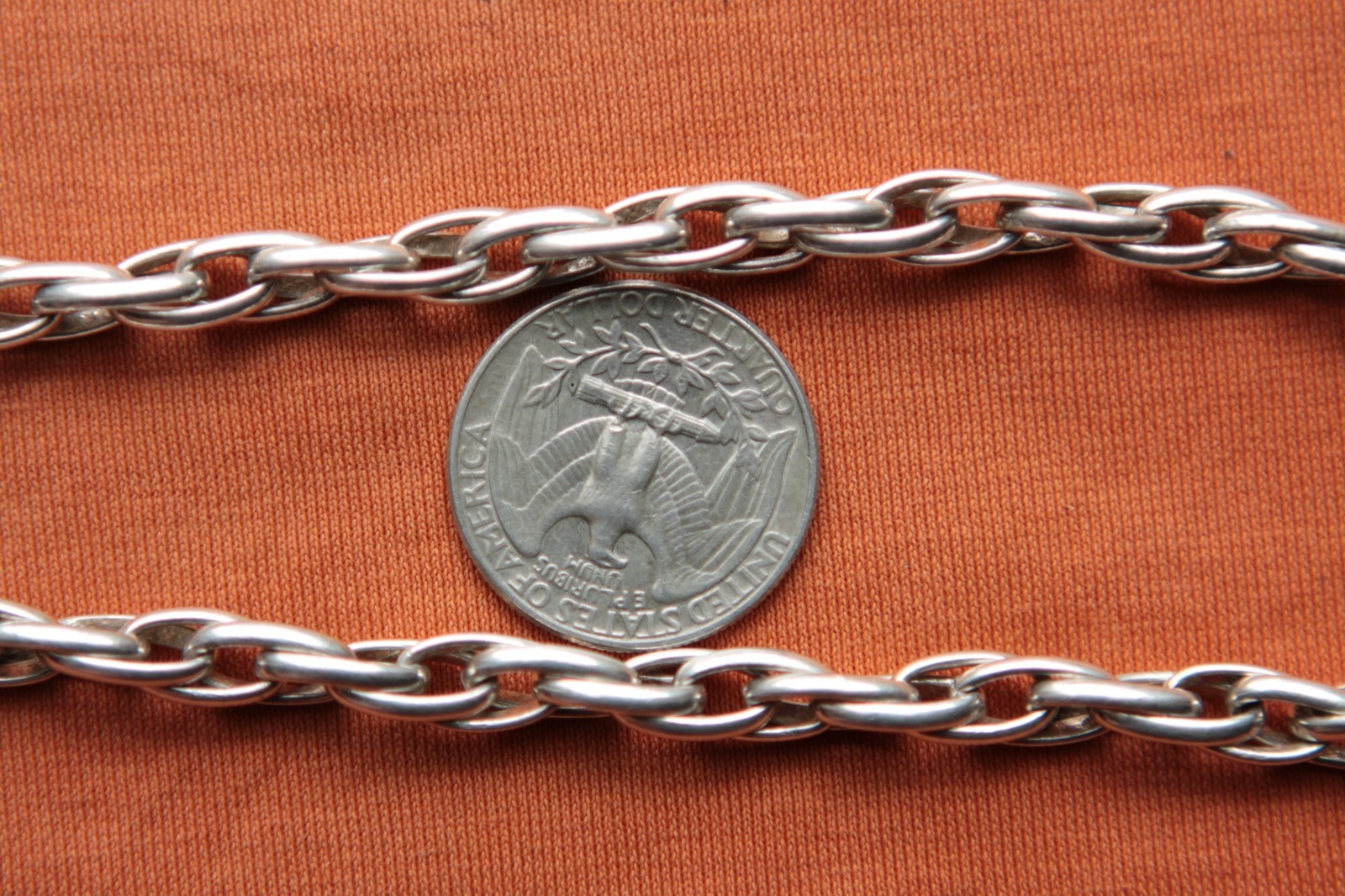 Vtg Sterling Silver Made in Italy Chain Necklace 53 grams 23.5″ long 6.5 mm