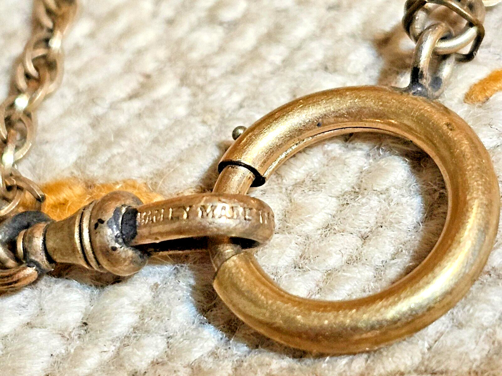 Cool ca1930s Letter C Enamel Gold Filled Football Charm Pendant Hadley Watch Fob