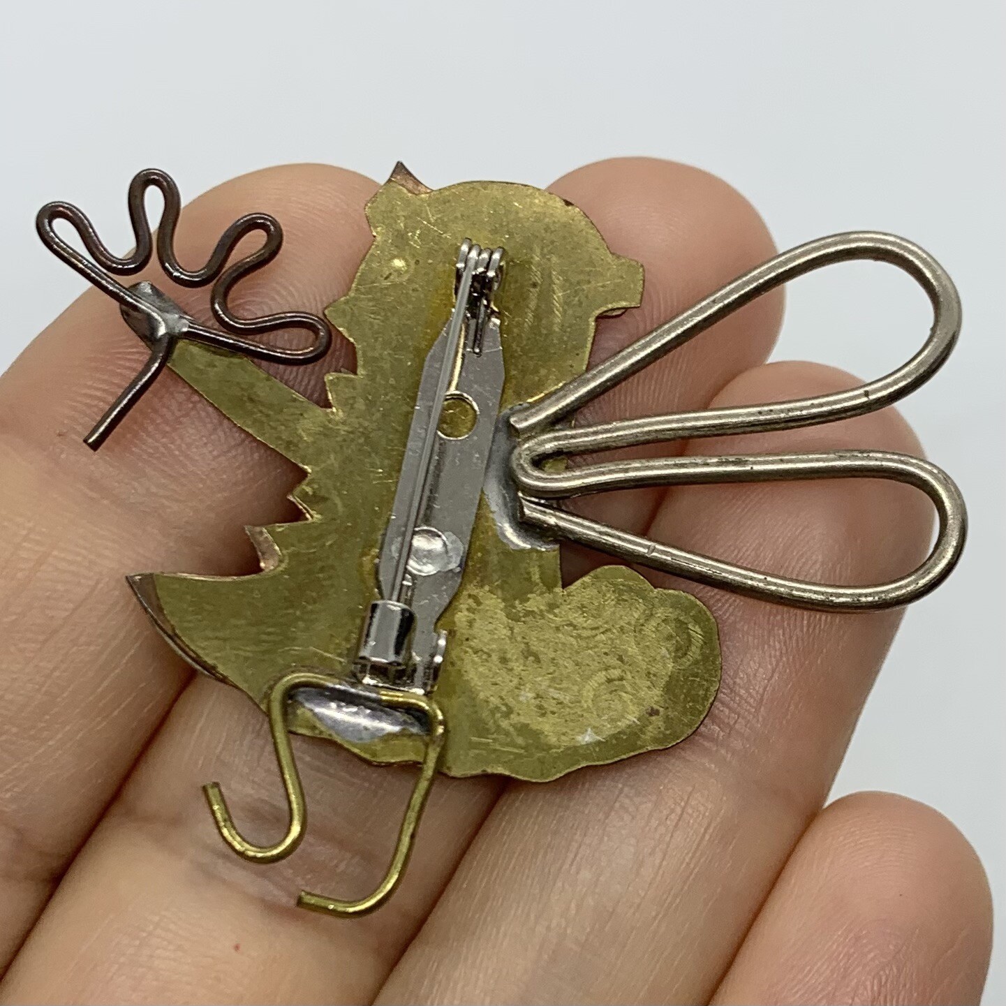 VTG MIXED METALS FAIRY BROOCH PIN WHIMSICAL FAIRYTALE PIN