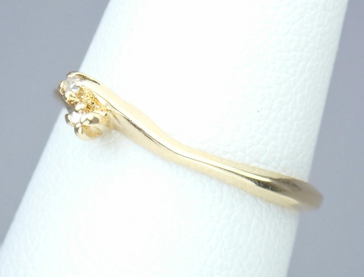 Dainty Vintage Estate Solid 14K Gold SAMUEL AARON Diamond Toi Et Moi Ring NY 6.5