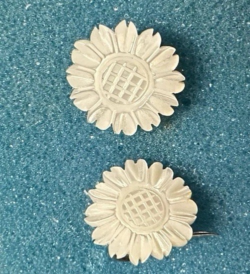 Lucite Sunflower Earrings Made In Taiwan Republic Of China