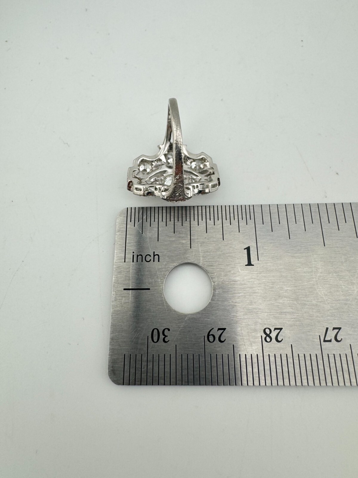 Gorgeous Art Deco Vintage Platinum 900 Antique Old European Cut Diamond Ring