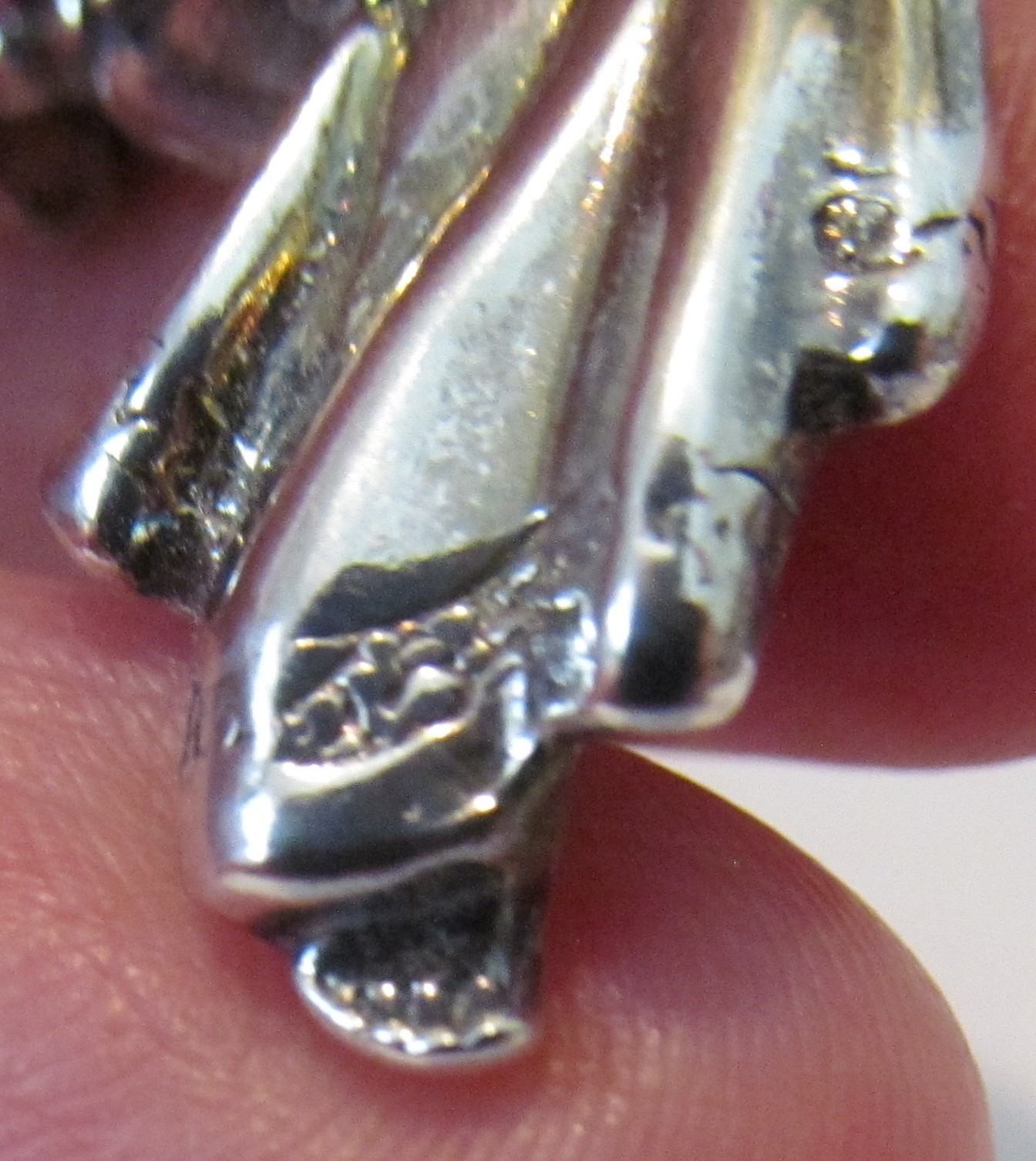 Vintage Shube Dimensional Angels Solid Sterling Silver Pendant Pin Brooch 2″long