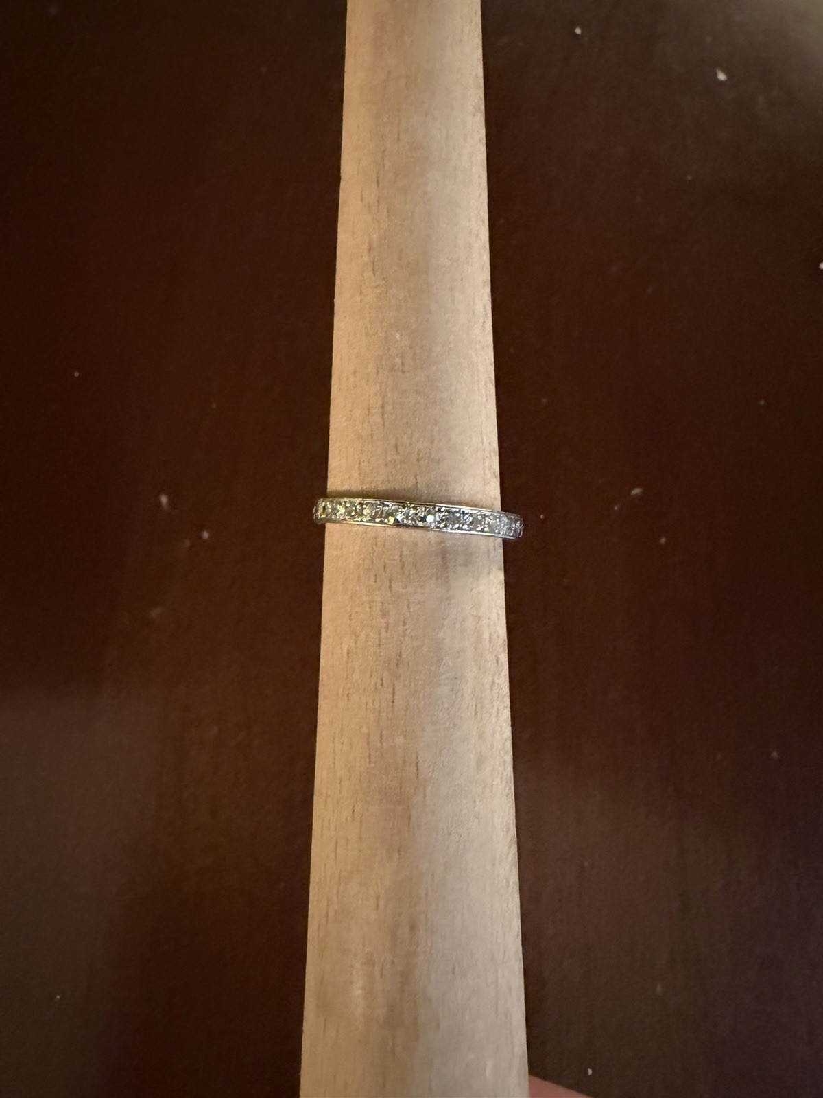 Vintage Antique Estate Platinum Pave Diamond Eternity Band Ring Size 7 1/4