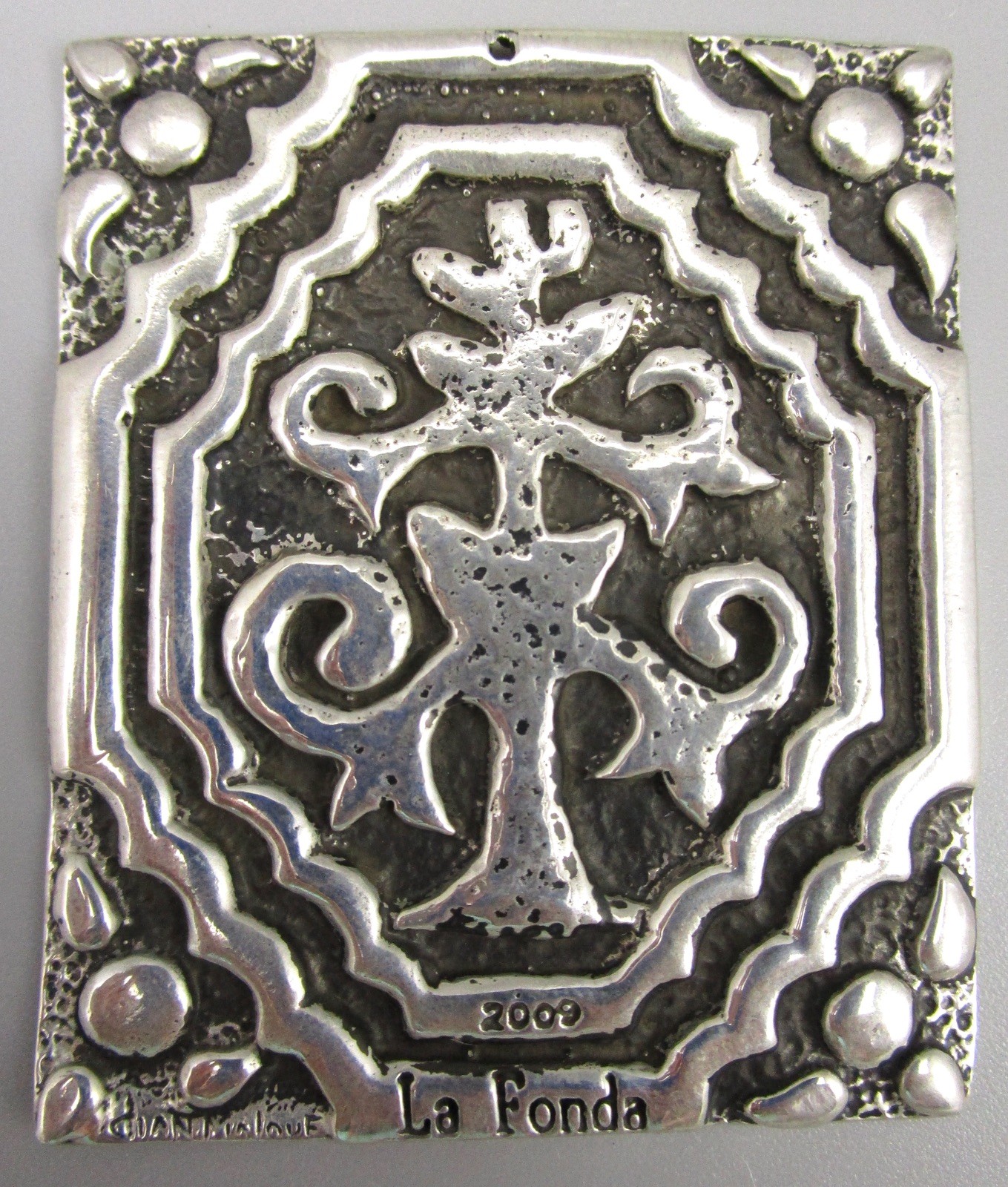 SCARCE DIAN MALOUF STERLING LA FONDA HOTEL SANTA FE PENDANT CHRISTMAS ORNAMENT 