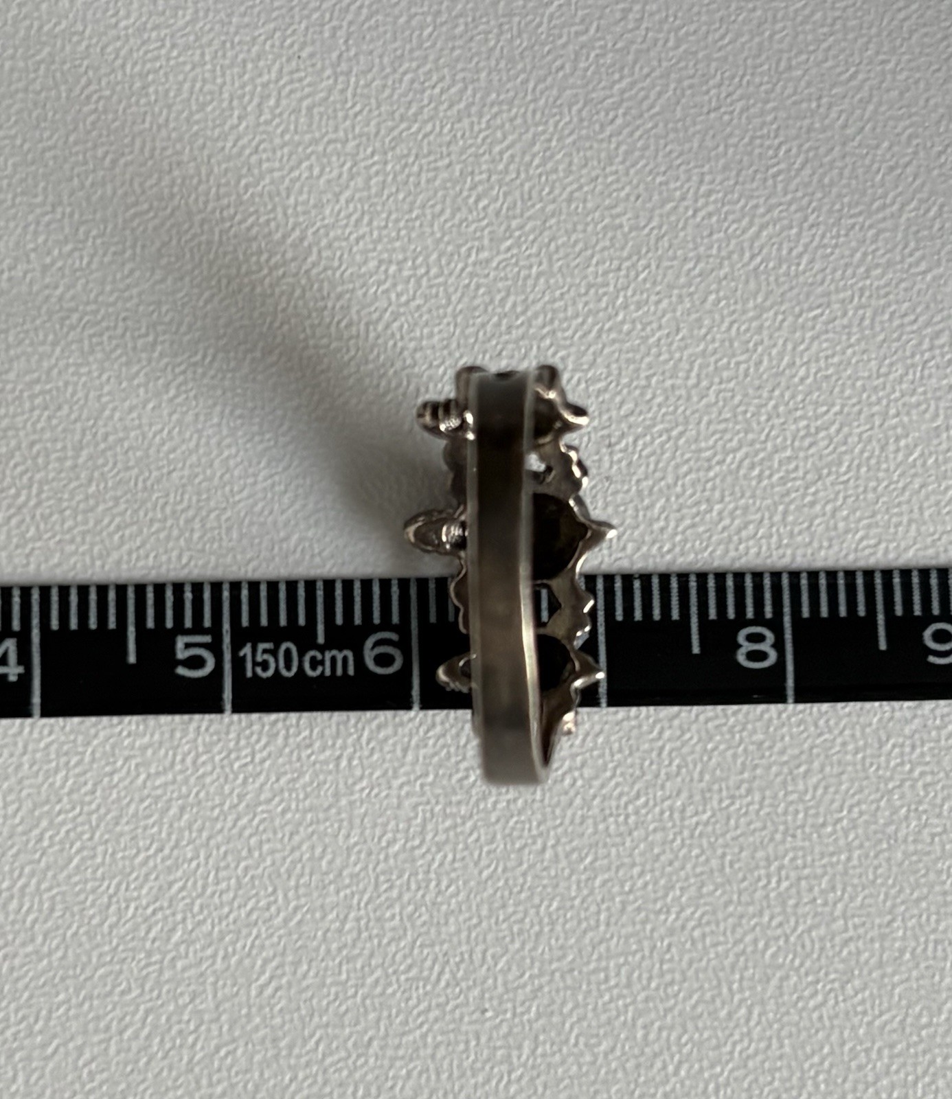 Vintage Sterling Silver Turtle Band Ring Size 8.5 Three Detailed Turtles 925