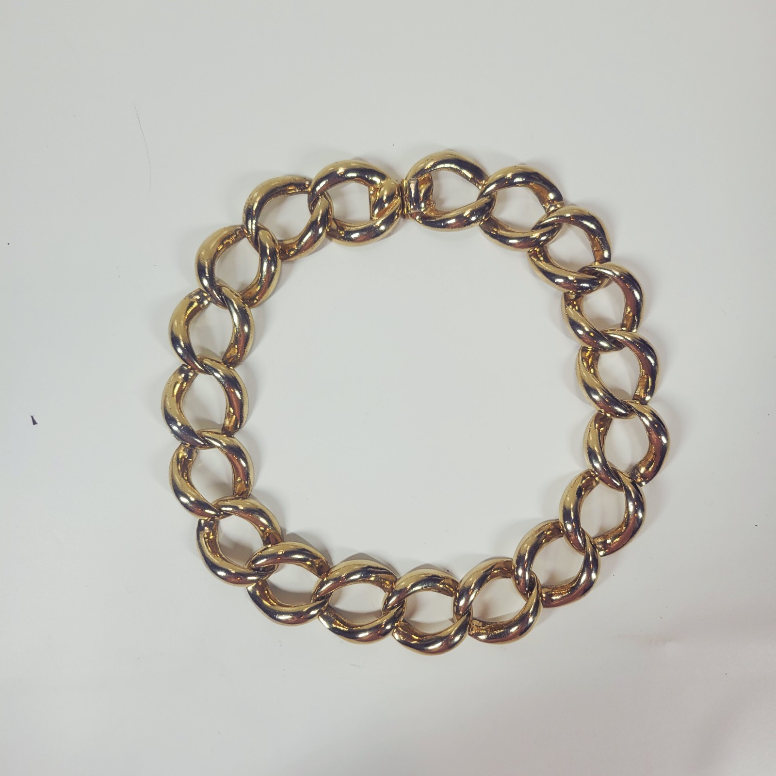 Vintage 80s Gay Boyer Signed Twisted Curb Link Collar Necklace Heavy Statement