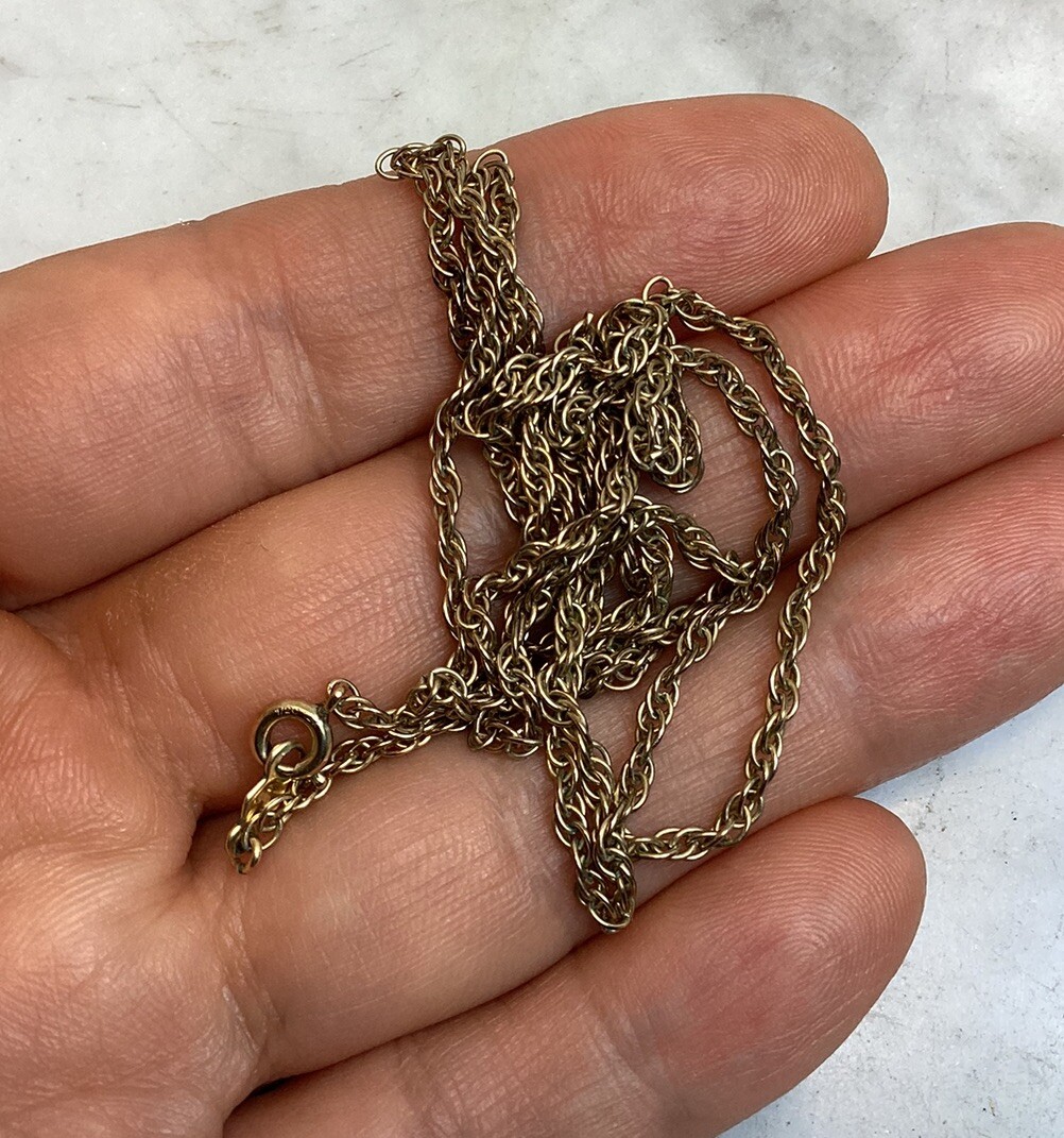 Vintage CA CO Gold Filled Rope Chain Necklace 24” Long