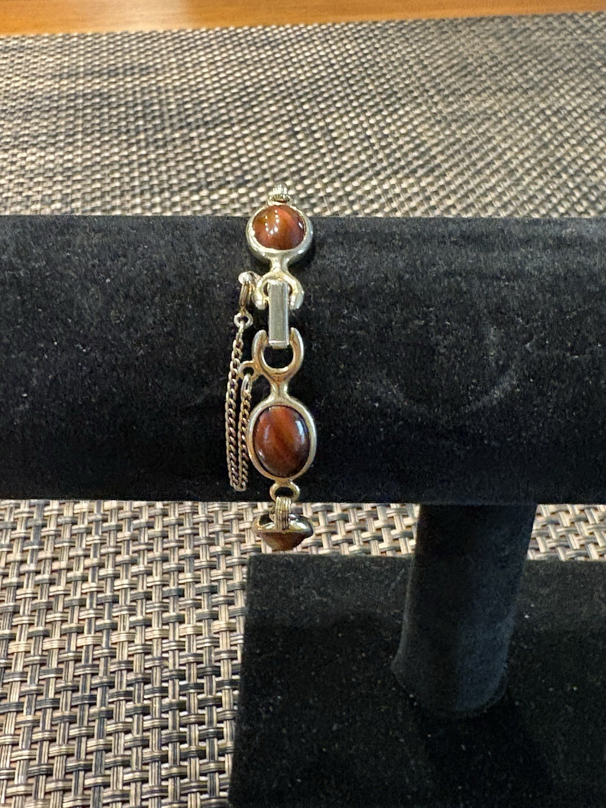 Classic Vintage “Sarah Coventry” Gold Tone with Tigers Eye Stones Bracelet