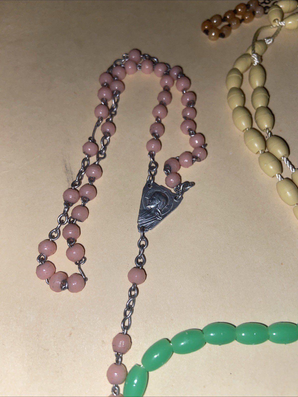 ESTATE SALE: Beaded & Chain Cross Rosary Lot-4