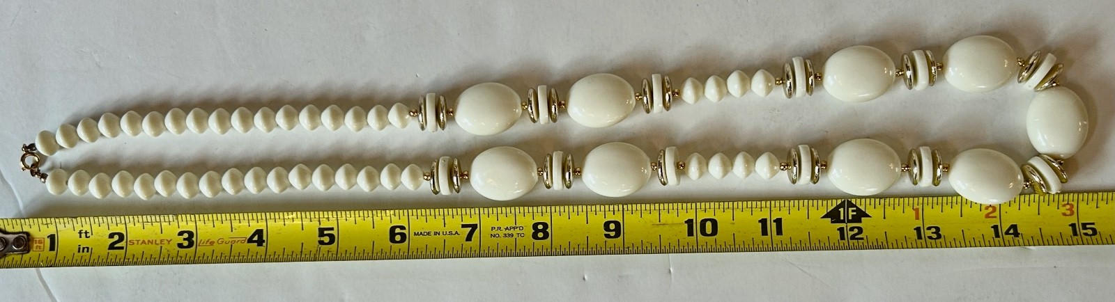 Vintage Ivory and Gold Beaded Necklace