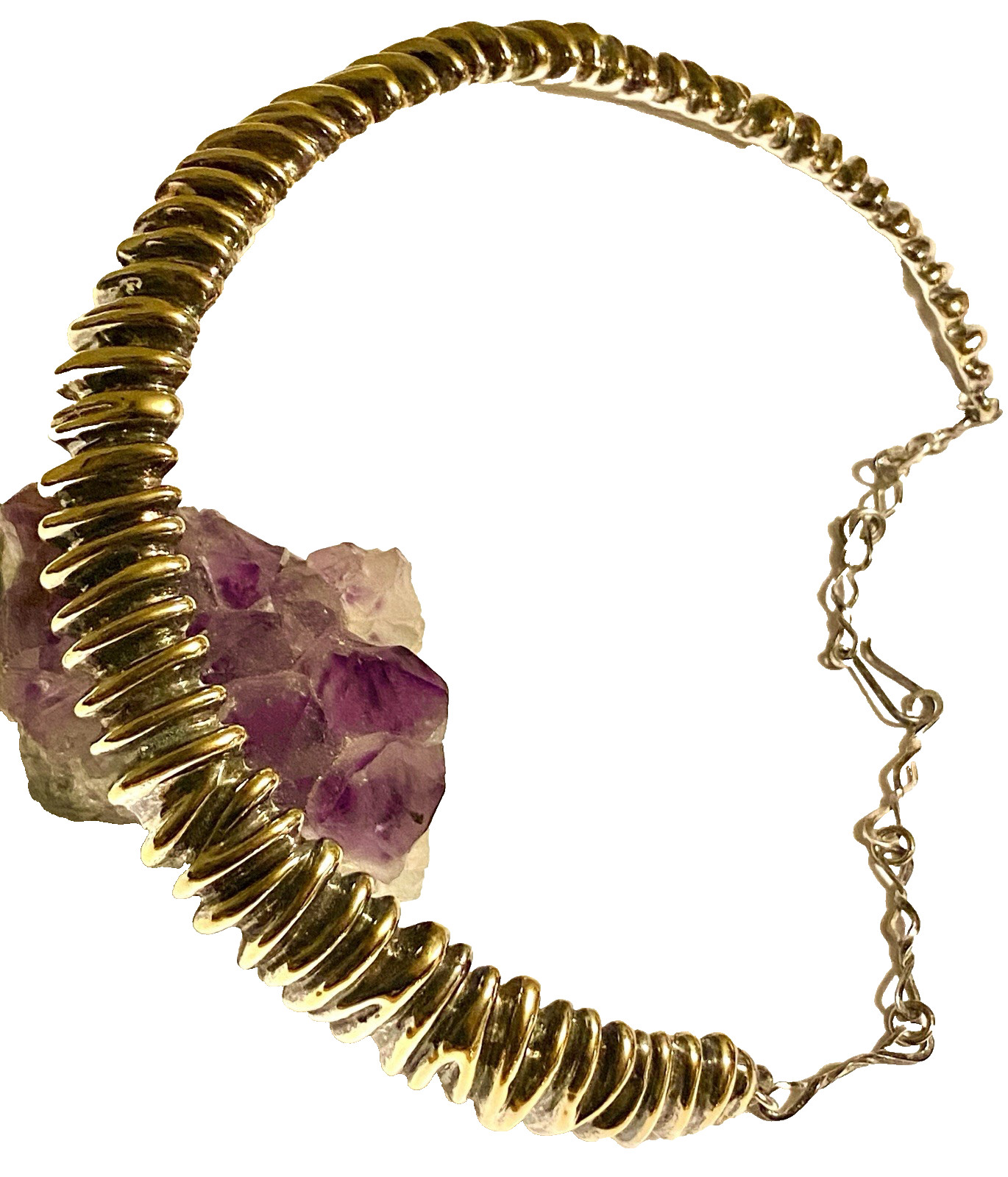 SIGNED M.H. 925 VTG STERLING SILVER VERMEIL CHOKER NECKLACE & EARRINGS~ 64 GR