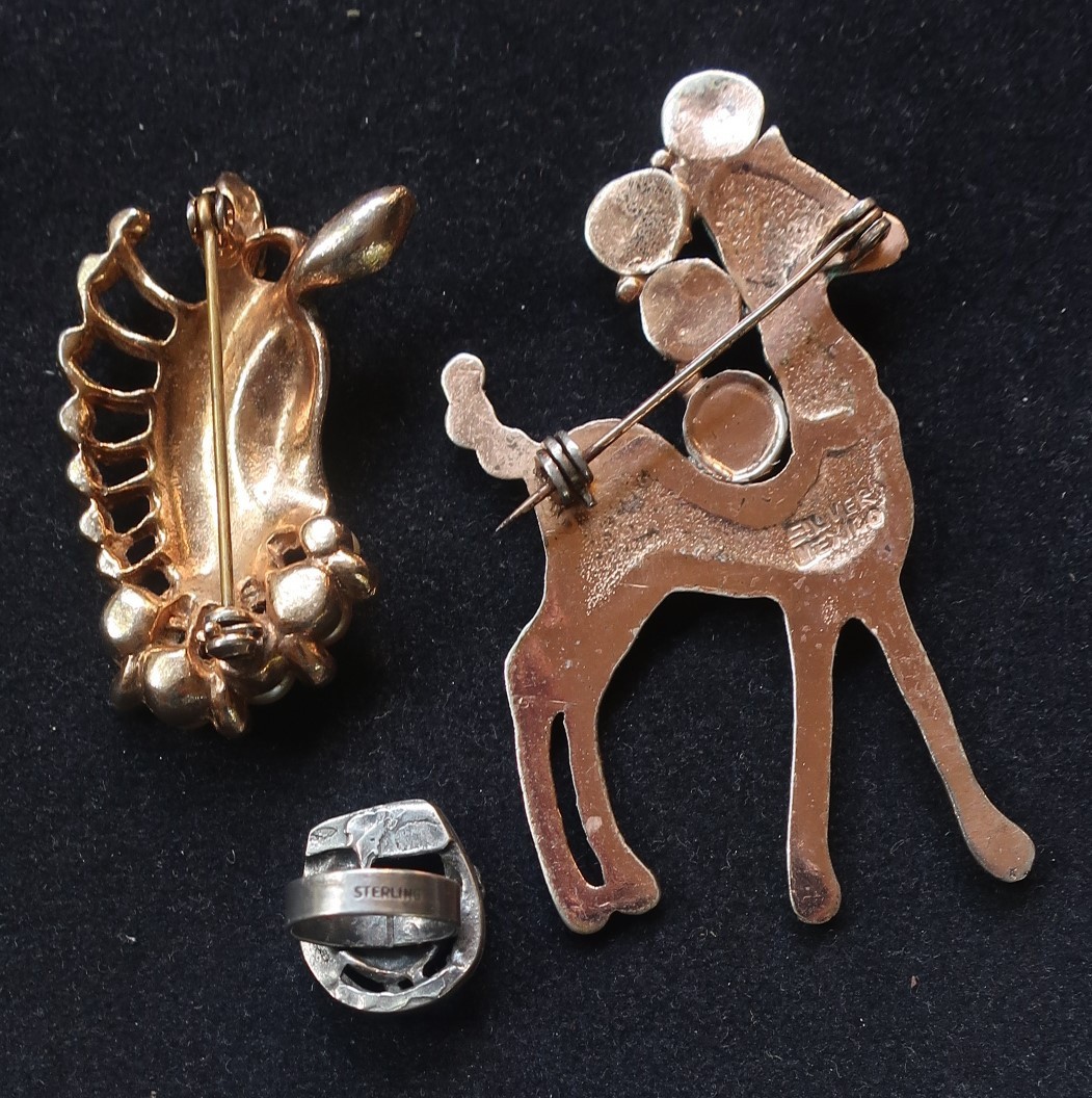 VTG Sterling Silver Jewelry LOT Vintage Horse Two Sterling Silver one gold plate