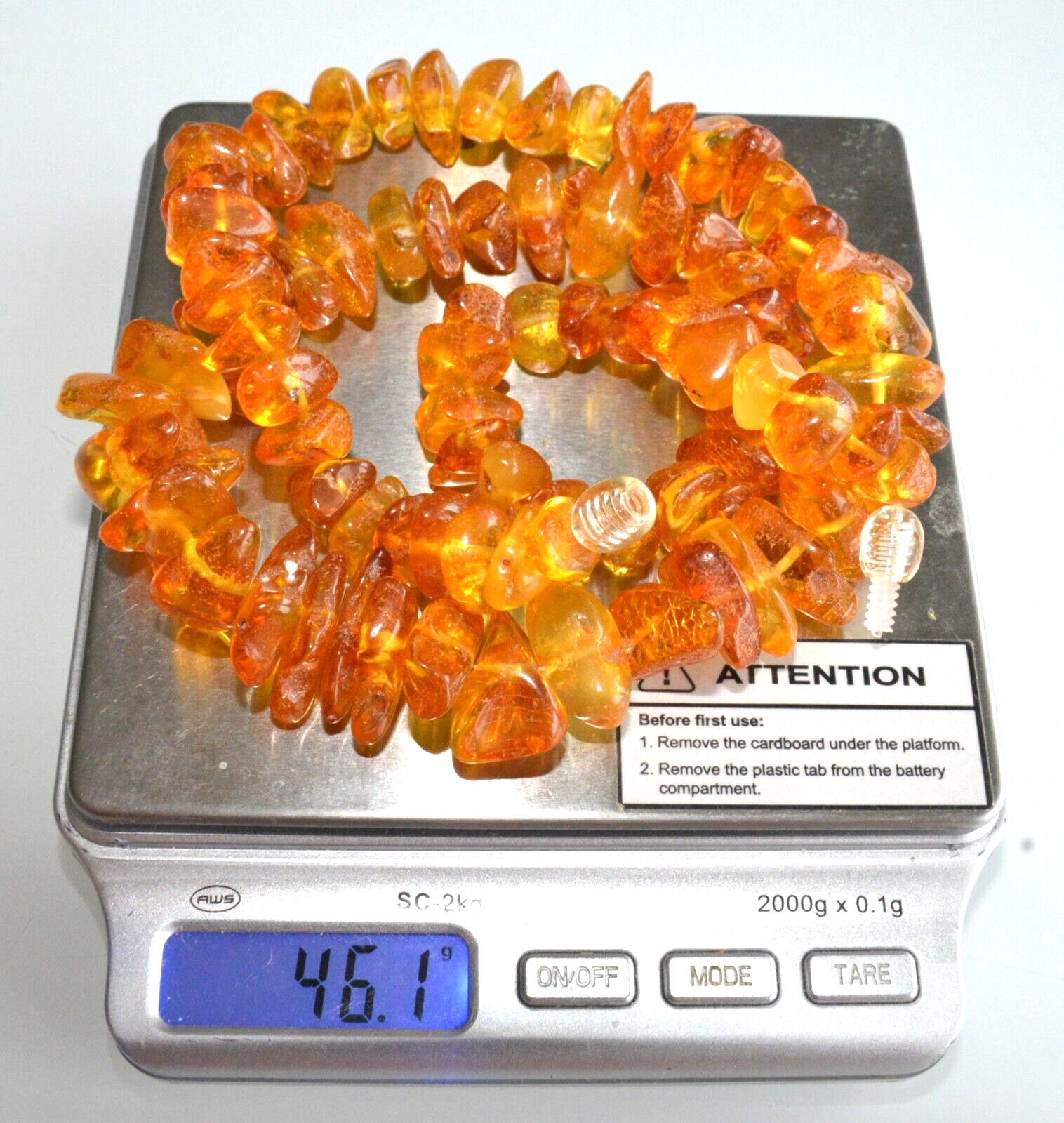 46gr RUSSIAN SOVIET BALTIC AMBER BEAD NECKLACE 琥珀 BRACELET STONE PENDANT EARRING