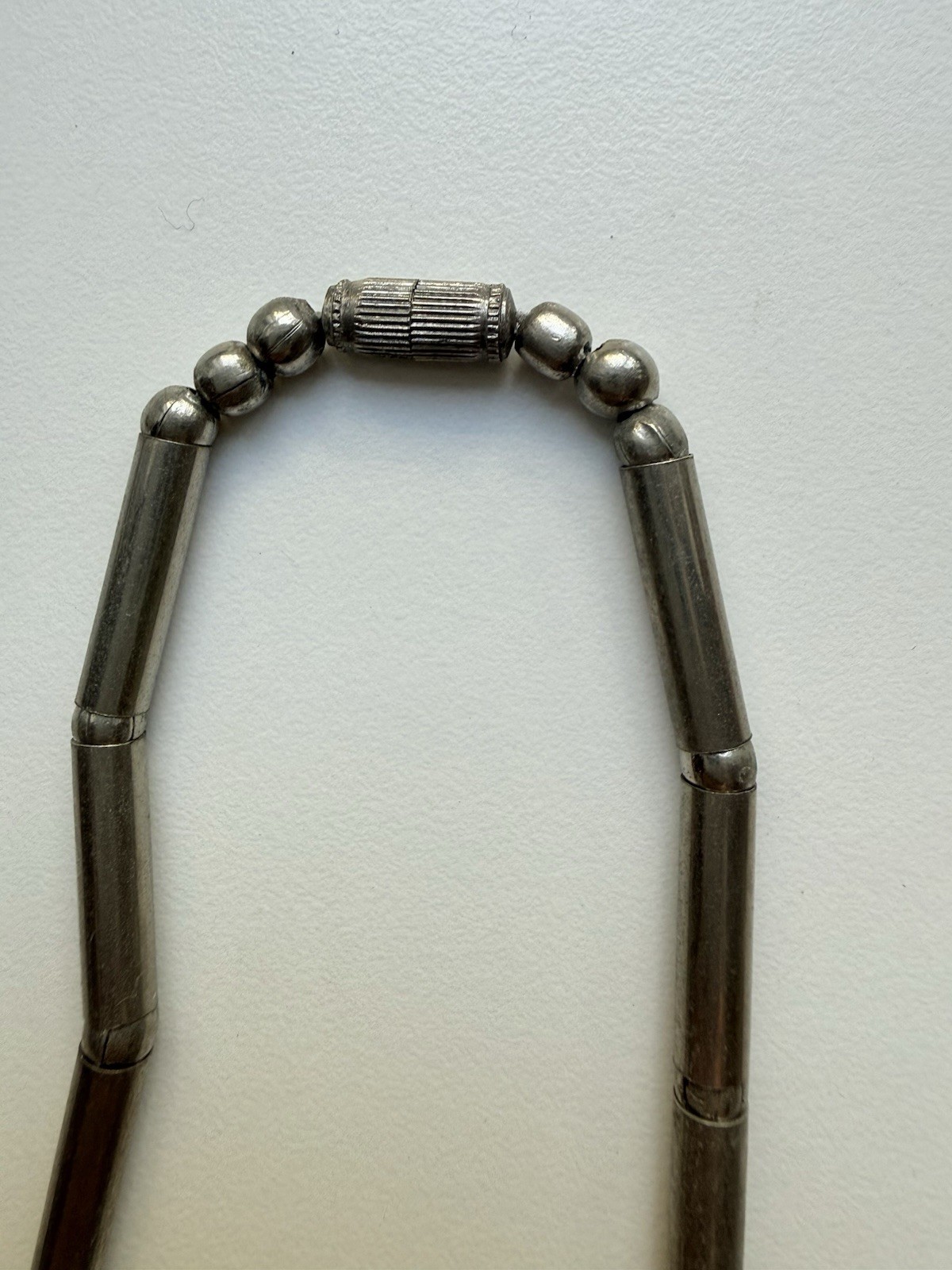 Two Vintage Silver Metal Chain Necklaces, Not Sterling (3321)