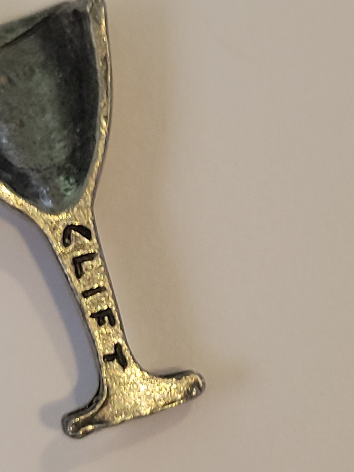 Jim Clift Pewter Wine Bottle Glass Goblet Charm Pierced Earrings Signed Vintage
