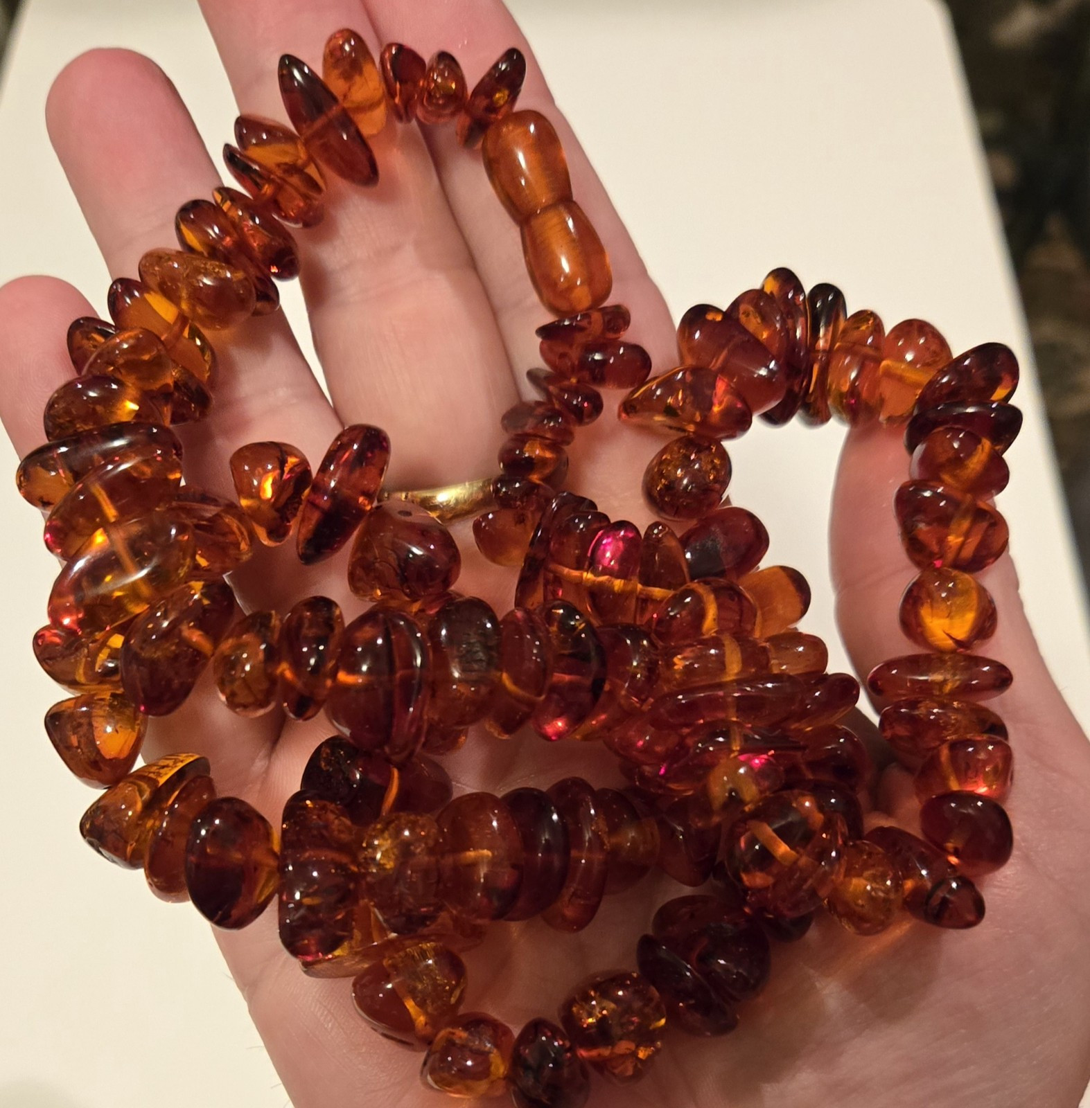 Stunning Vintage Genuine Natural Baltic Honey Cognac Amber Necklace 76 Grams
